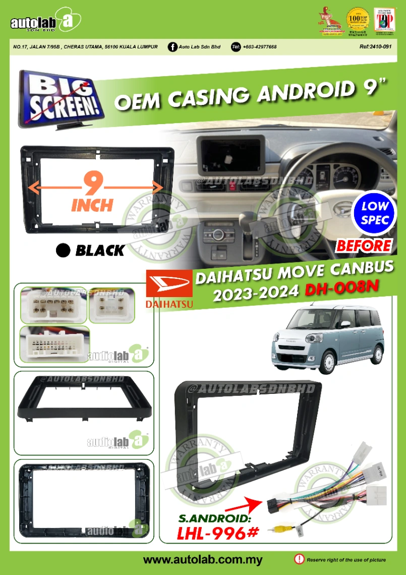 DAIHATSU MOVE CANBUS CASING 9" 2022-2025