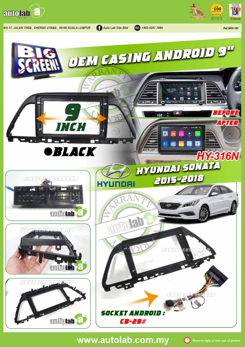 HYUNDAI SONATA CASING 9" 2015-2016