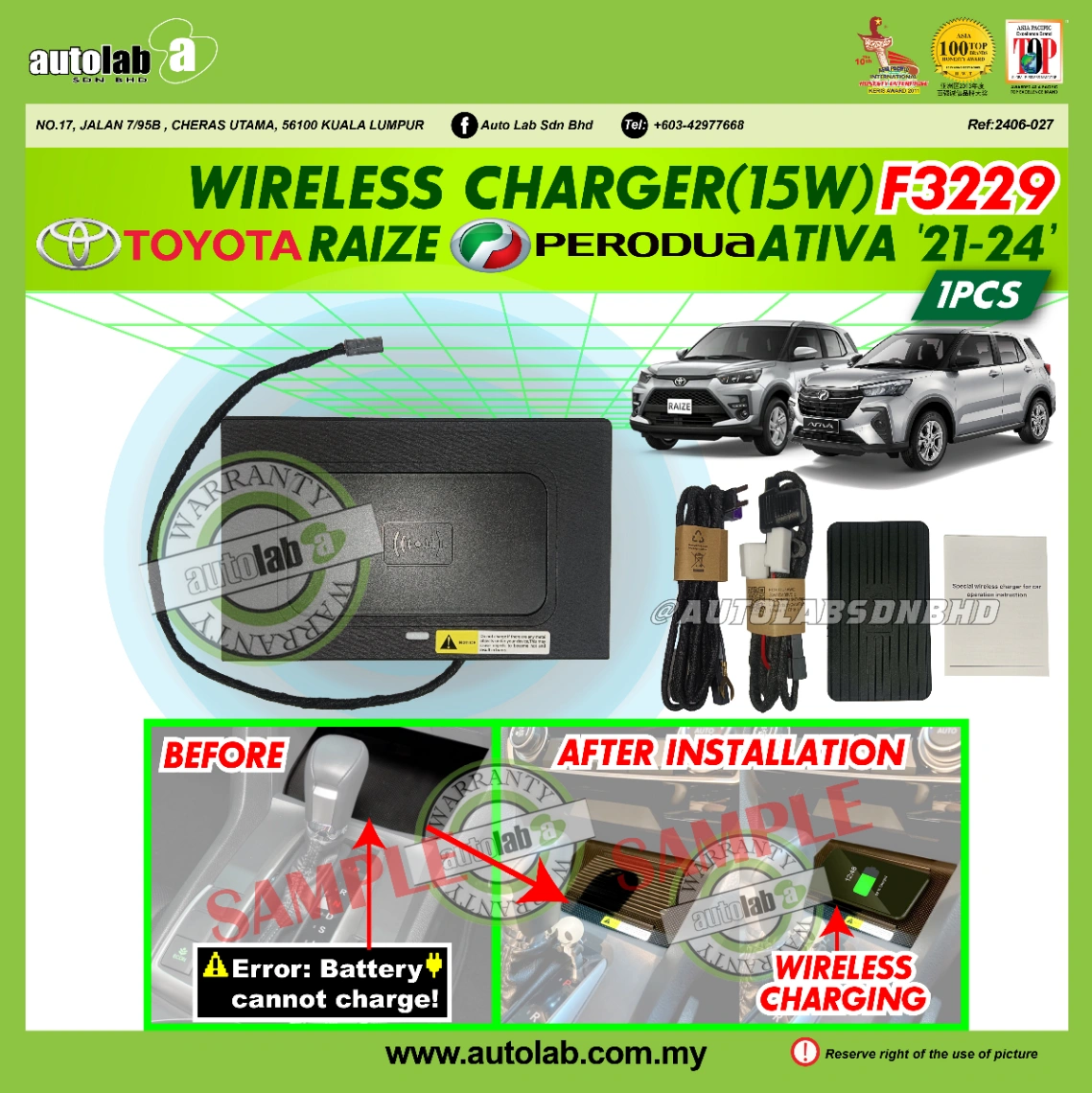 OEM WIRELESS CHARGER (15W) PERODUA