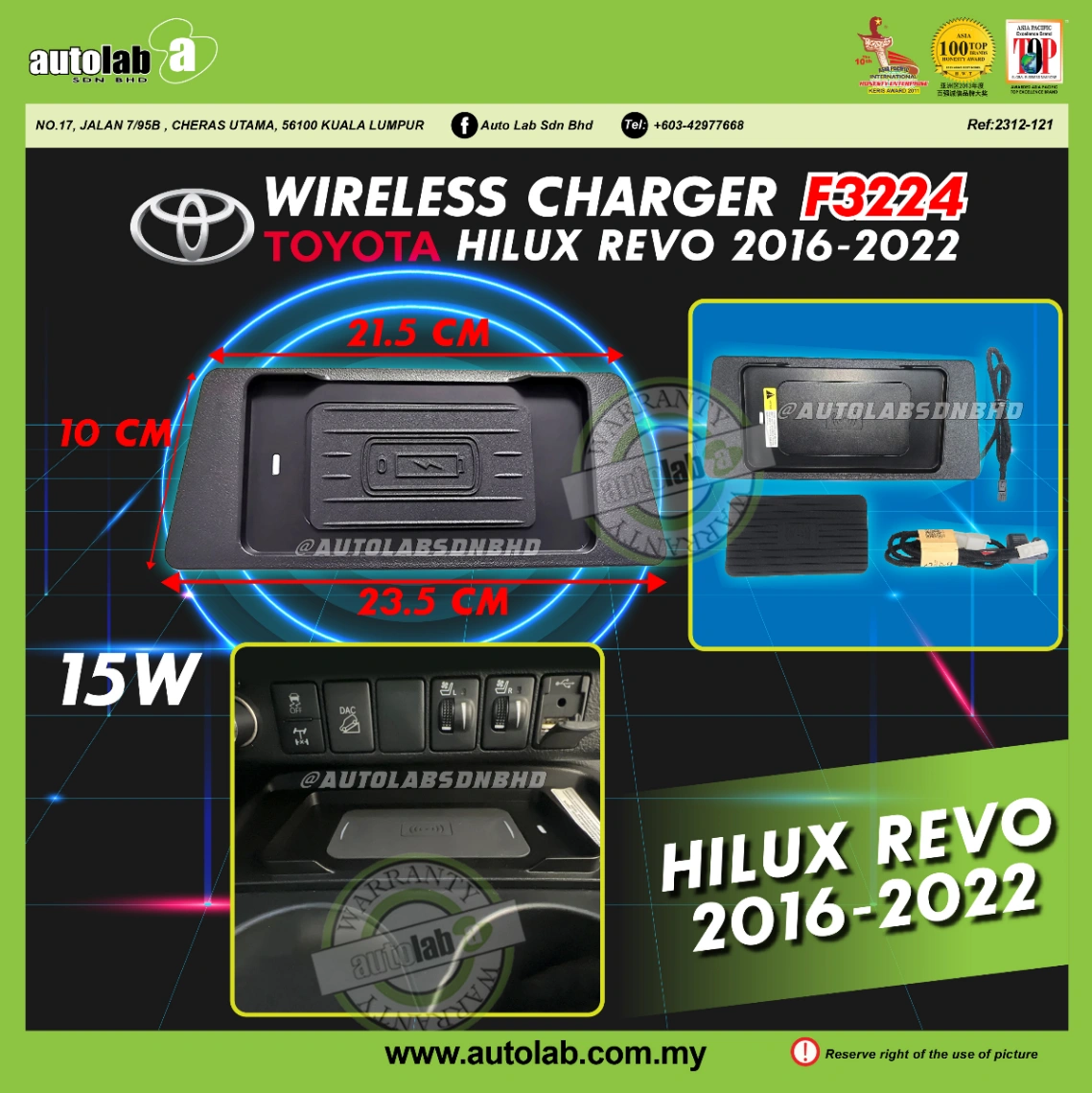 OEM WIRELESS CHARGER (15W) TOYOTA