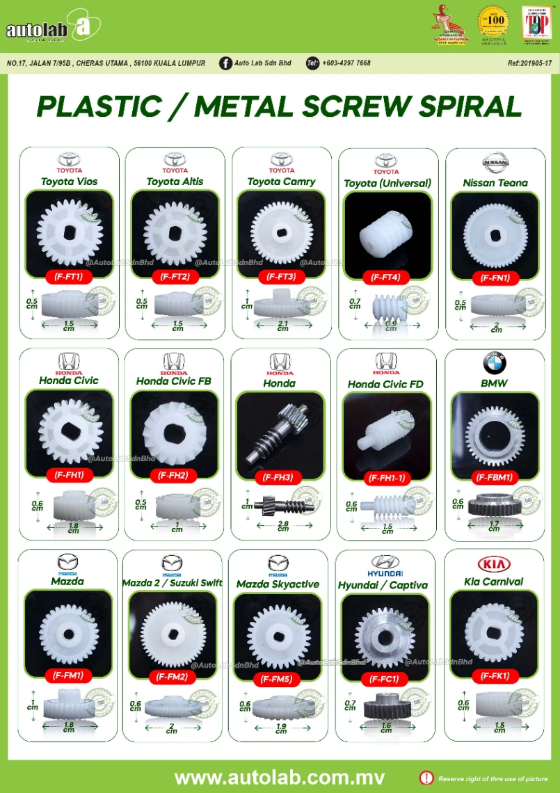 PLASTIC / METAL SCREW SPIRAL