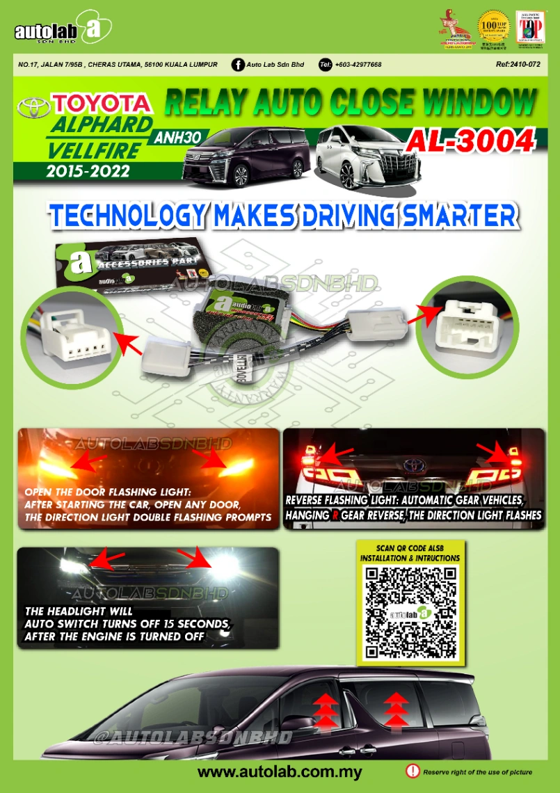RELAY AUTO CLOSE WINDOW TOYOTA ALPHARD/VELLFIRE ANH30