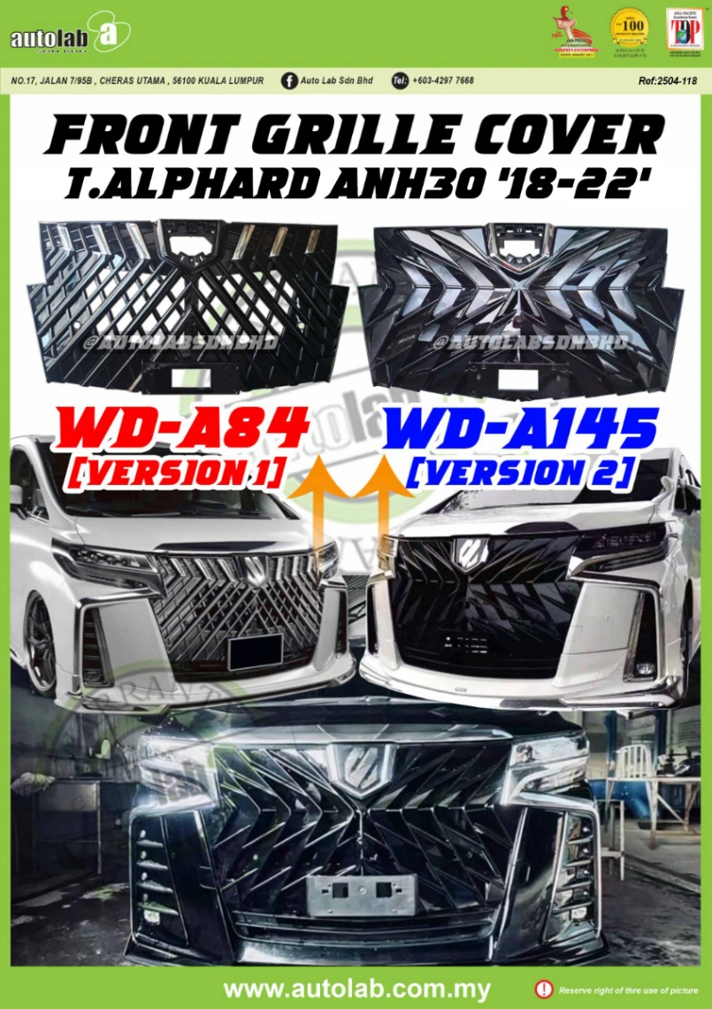 FRONT GRILLE COVER TOYOTA ALPHARD/VELLFIRE ANH30