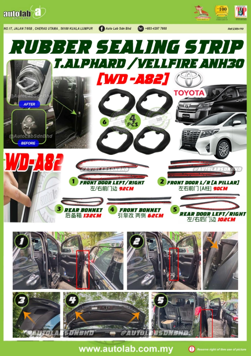 RUBBER SEALING STRIP TOYOTA ALPHARD/VELLFIRE ANH30