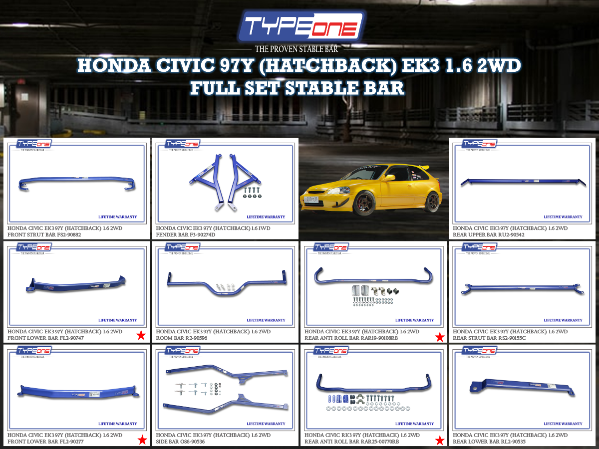 (TYPEONE) HONDA CIVIC 97Y (HATCHBACK) EK3 1.6 2WD