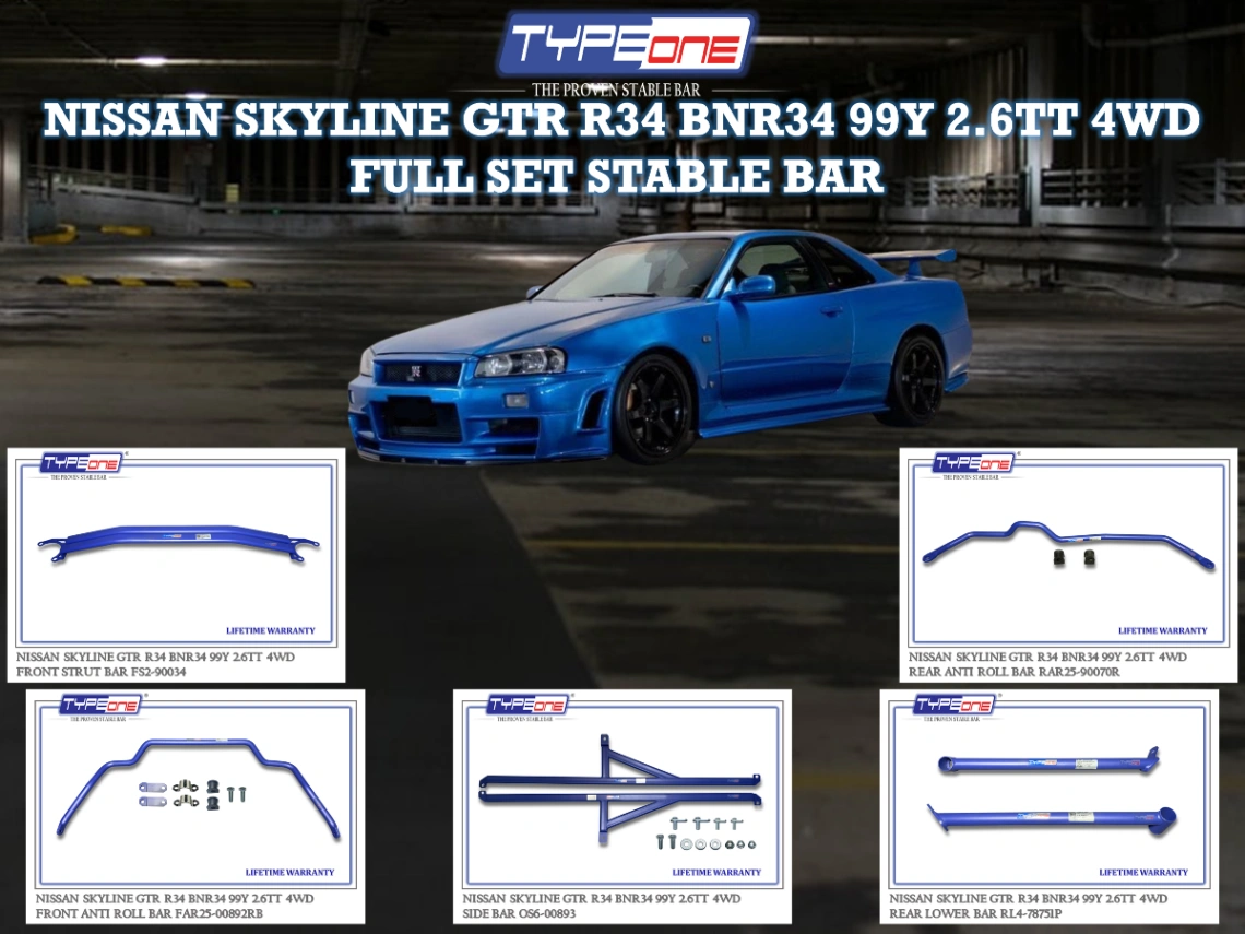 (TYPEONE) NISSAN SKYLINE GTR R34 BNR34 99Y 2.6TT 4WD