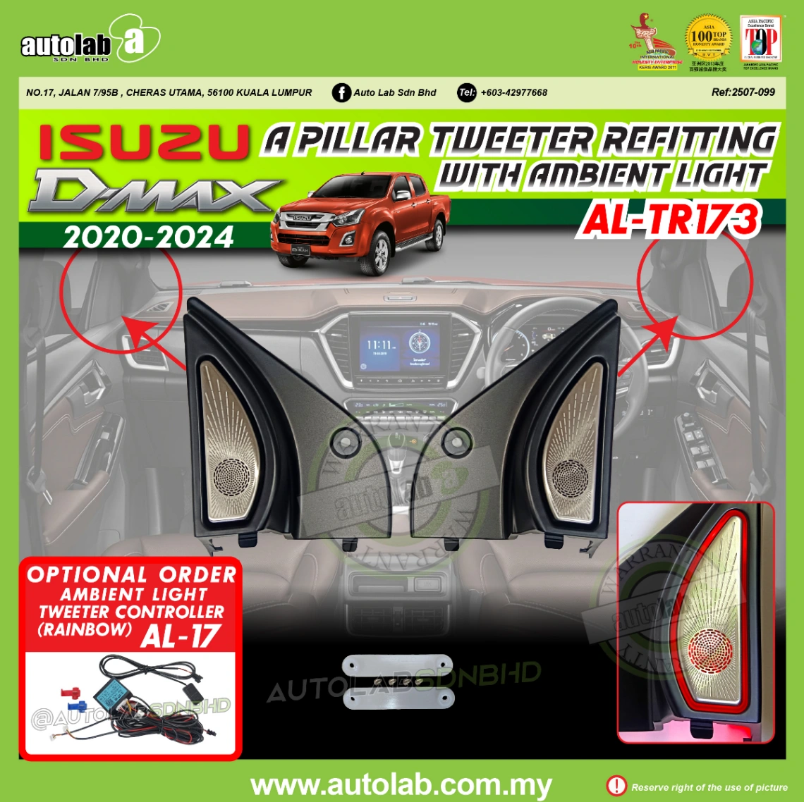 A PILLAR TWEETER REFITTING ISUZU