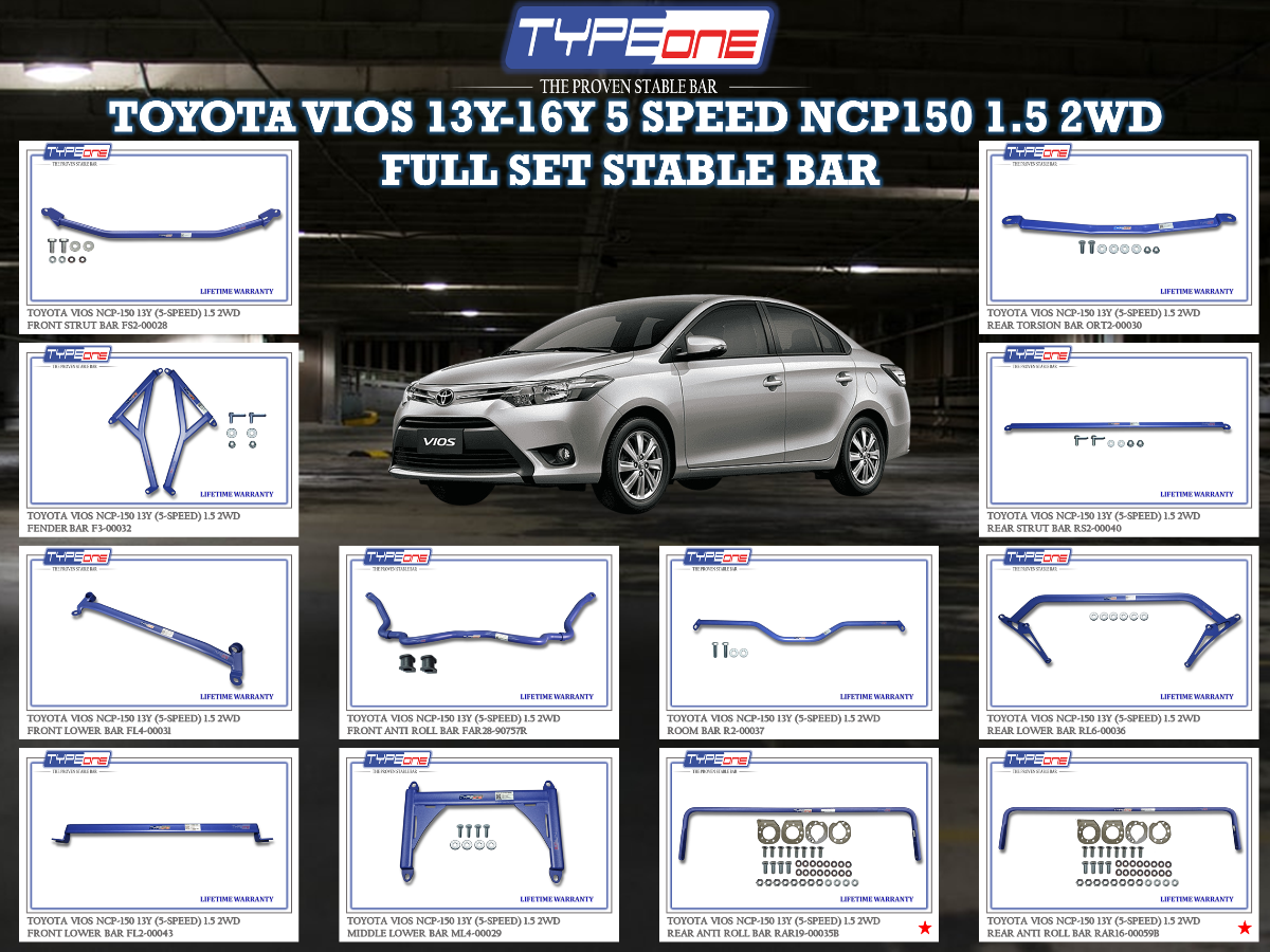 (TYPEONE) TOYOTA VIOS 13Y-16Y 5 SPEED NCP150 1.5 2WD