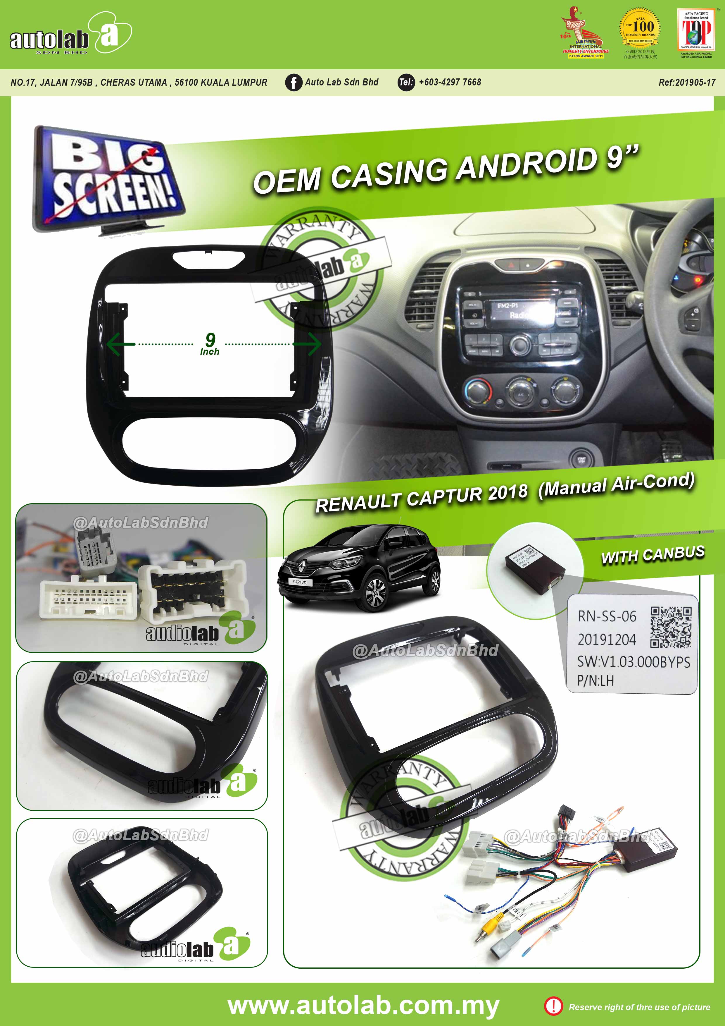 RENAULT CAPTUR CASING 9" 2018