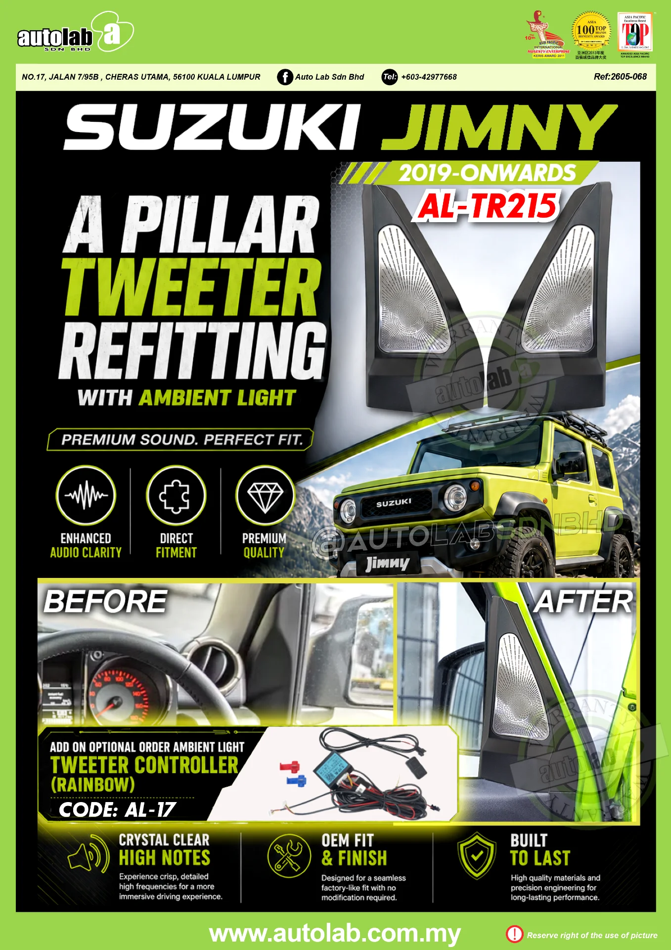 A PILLAR TWEETER REFITTING SUZUKI