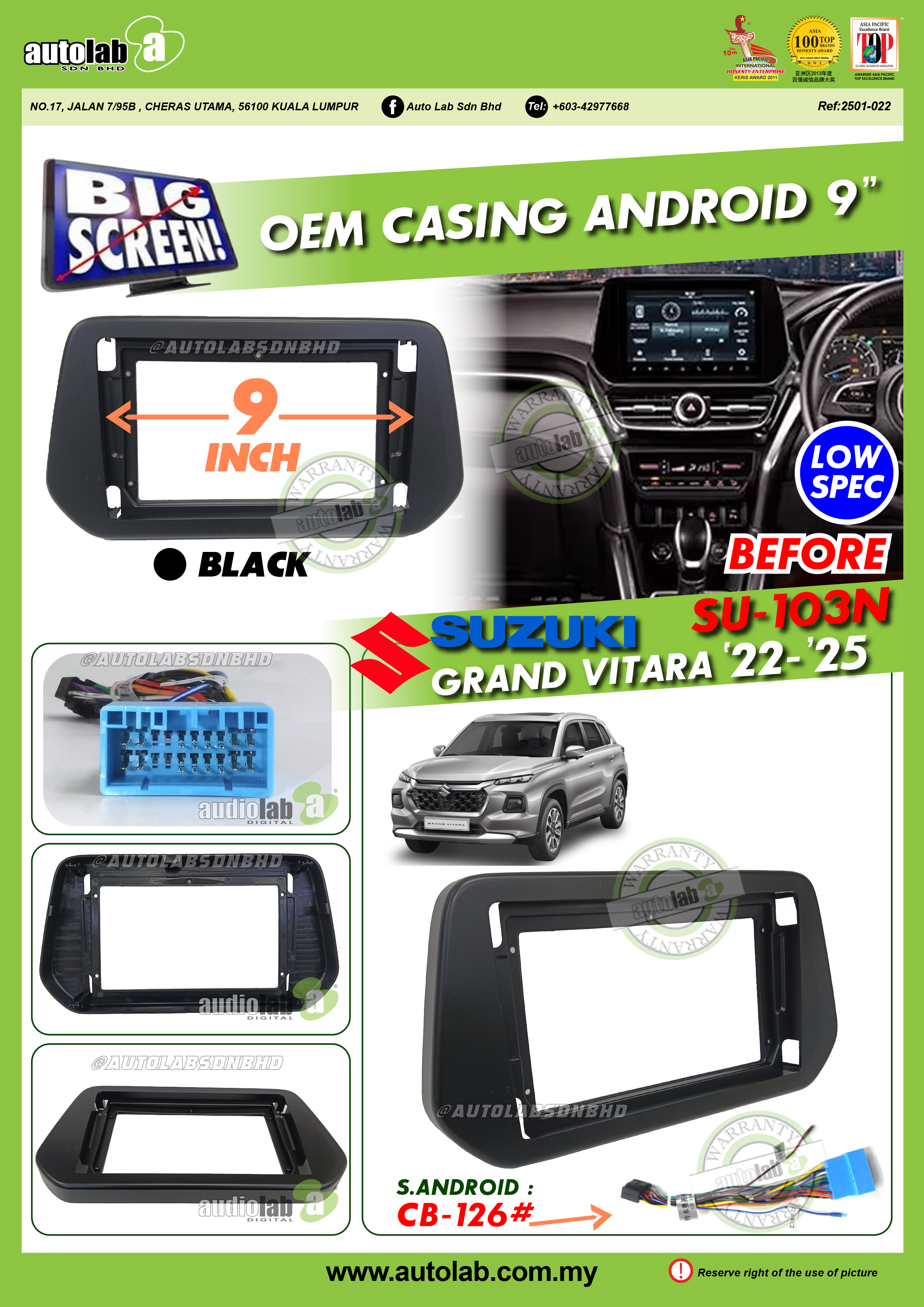SUZUKI GRAND VITARA CASING 9" 2022-2025