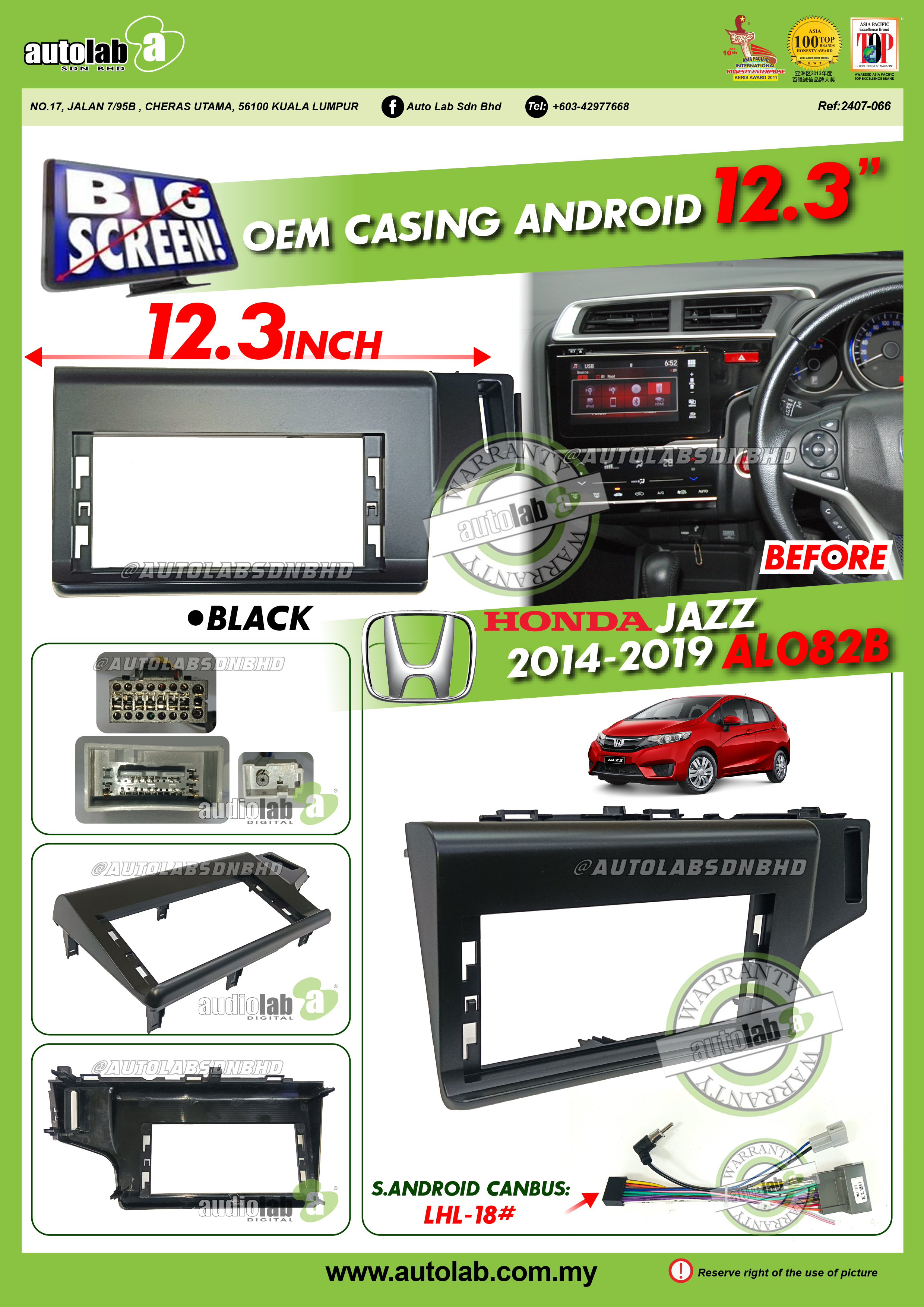 HONDA JAZZ CASING 12.3" 2014-2019