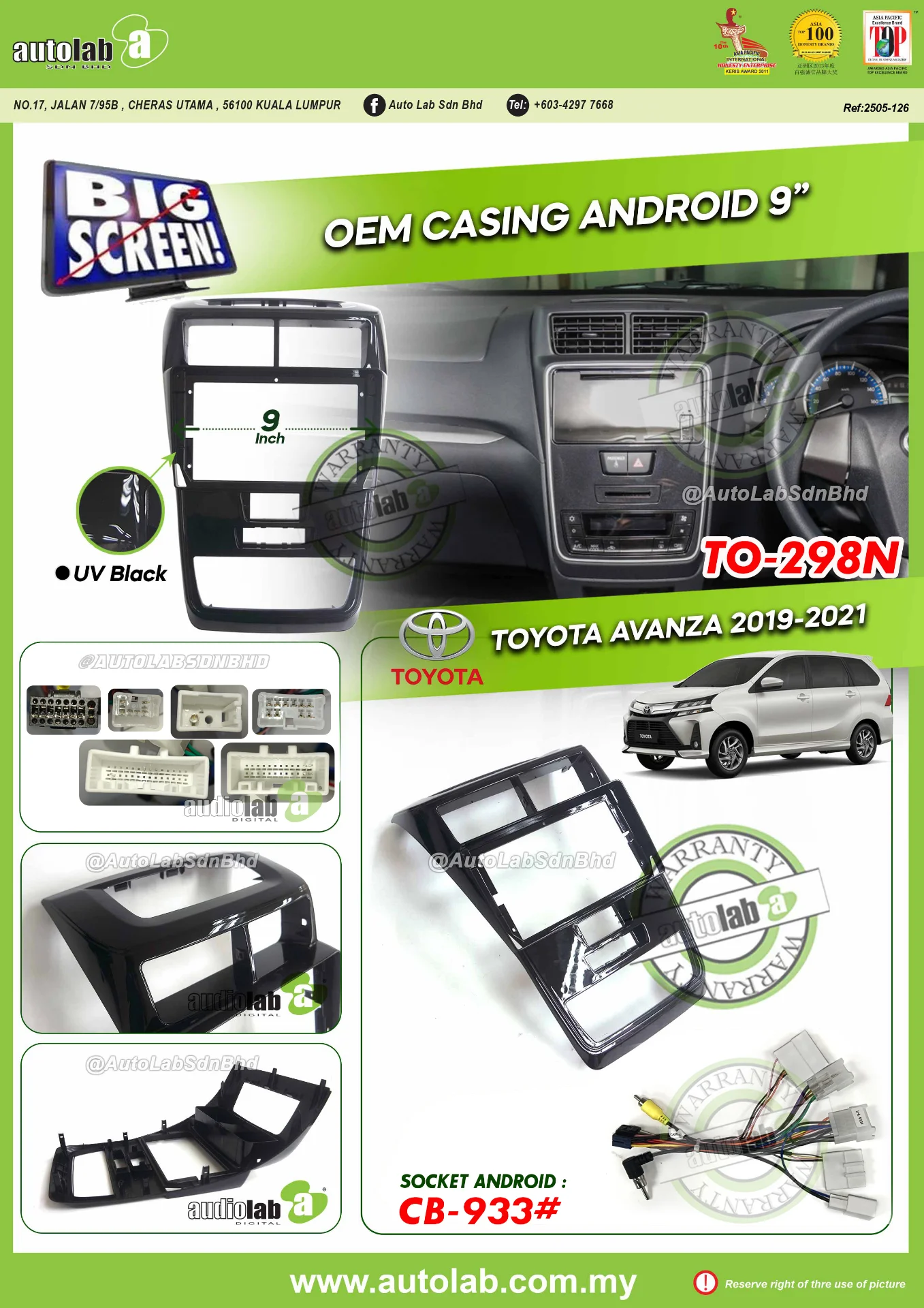 TOYOTA AVANZA CASING 9" 2019-2021