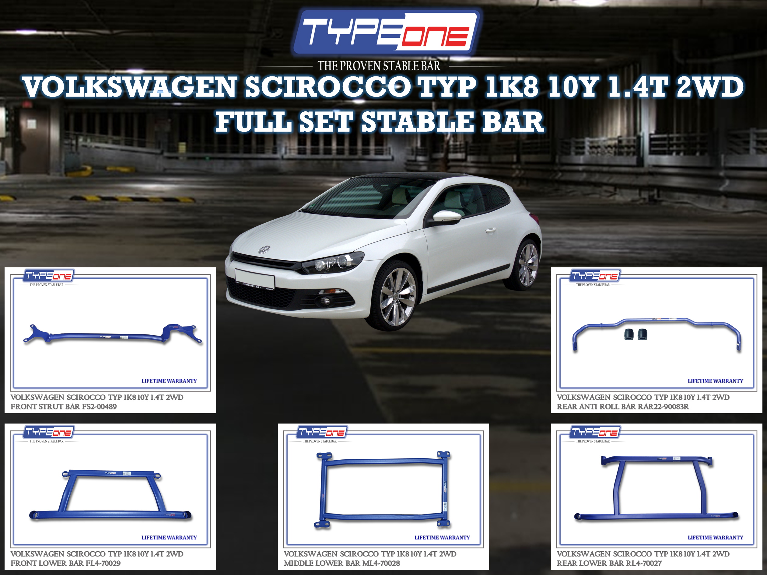(TYPEONE) VOLKSWAGEN SCIROCCO TYP 1K8 10Y 1.4T 2WD
