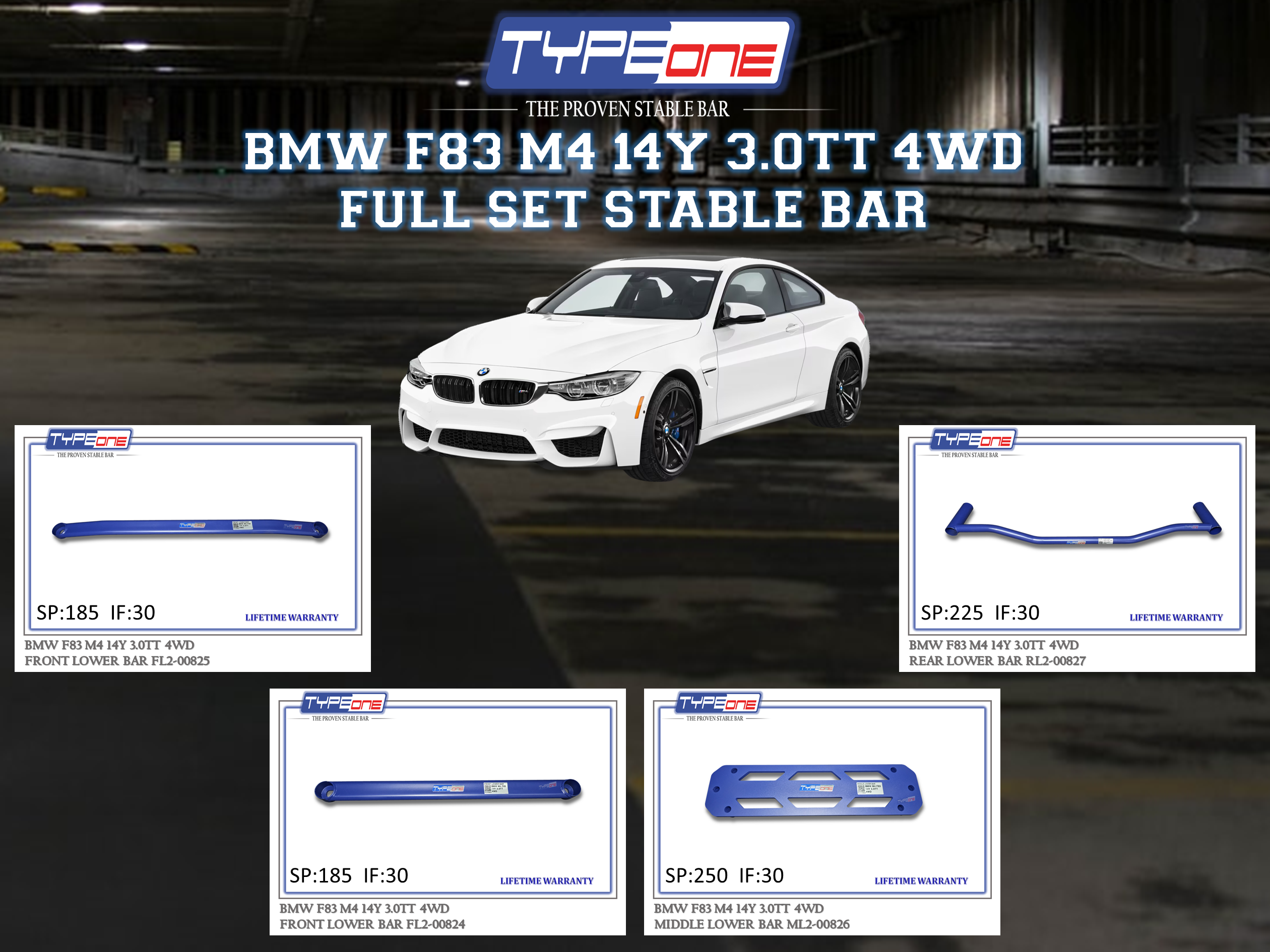 (TYPEONE) BMW F83 M4 14Y 3.0TT 4WD