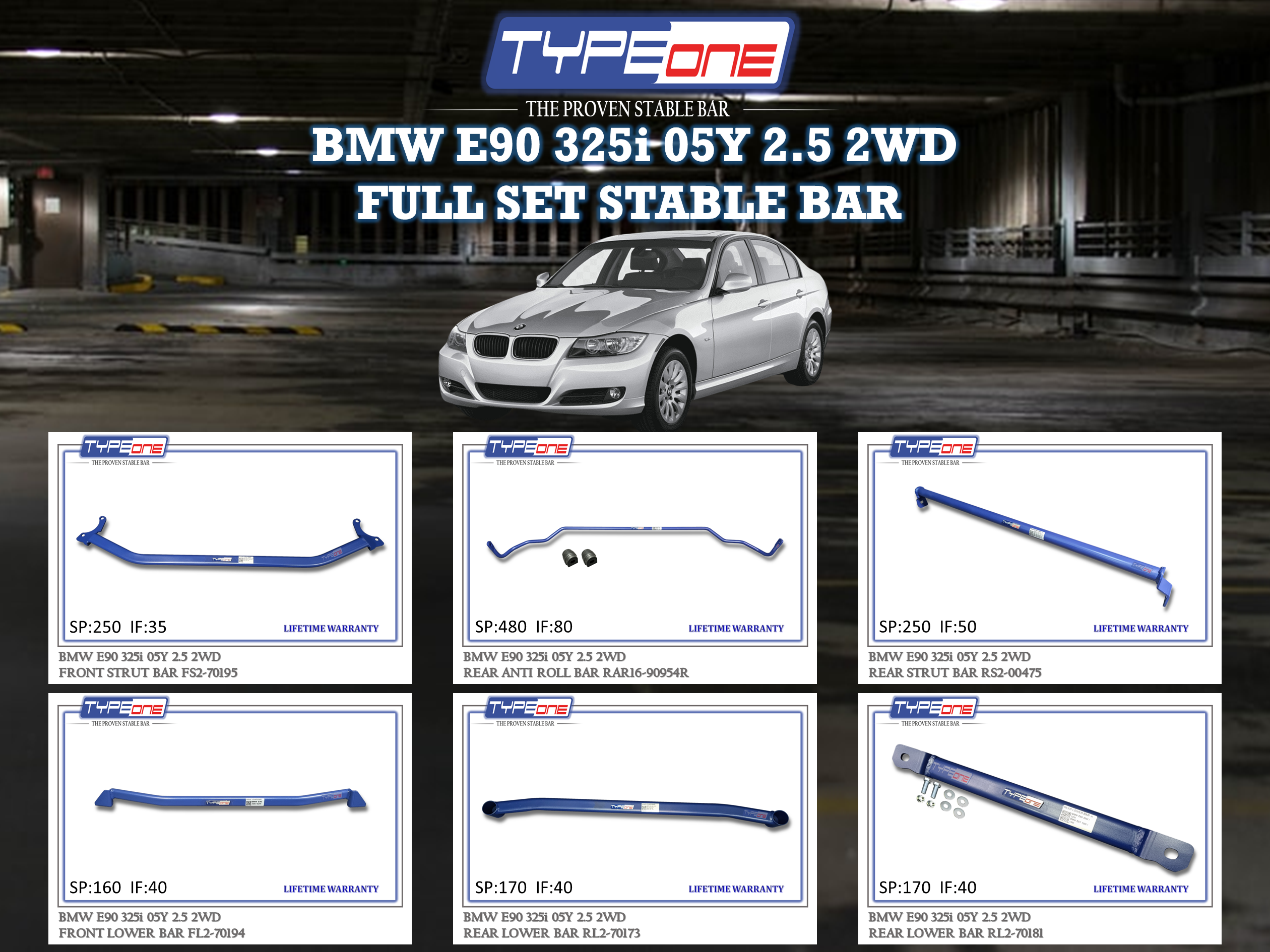 (TYPEONE) BMW E90 325i 05Y 2.5 2WD