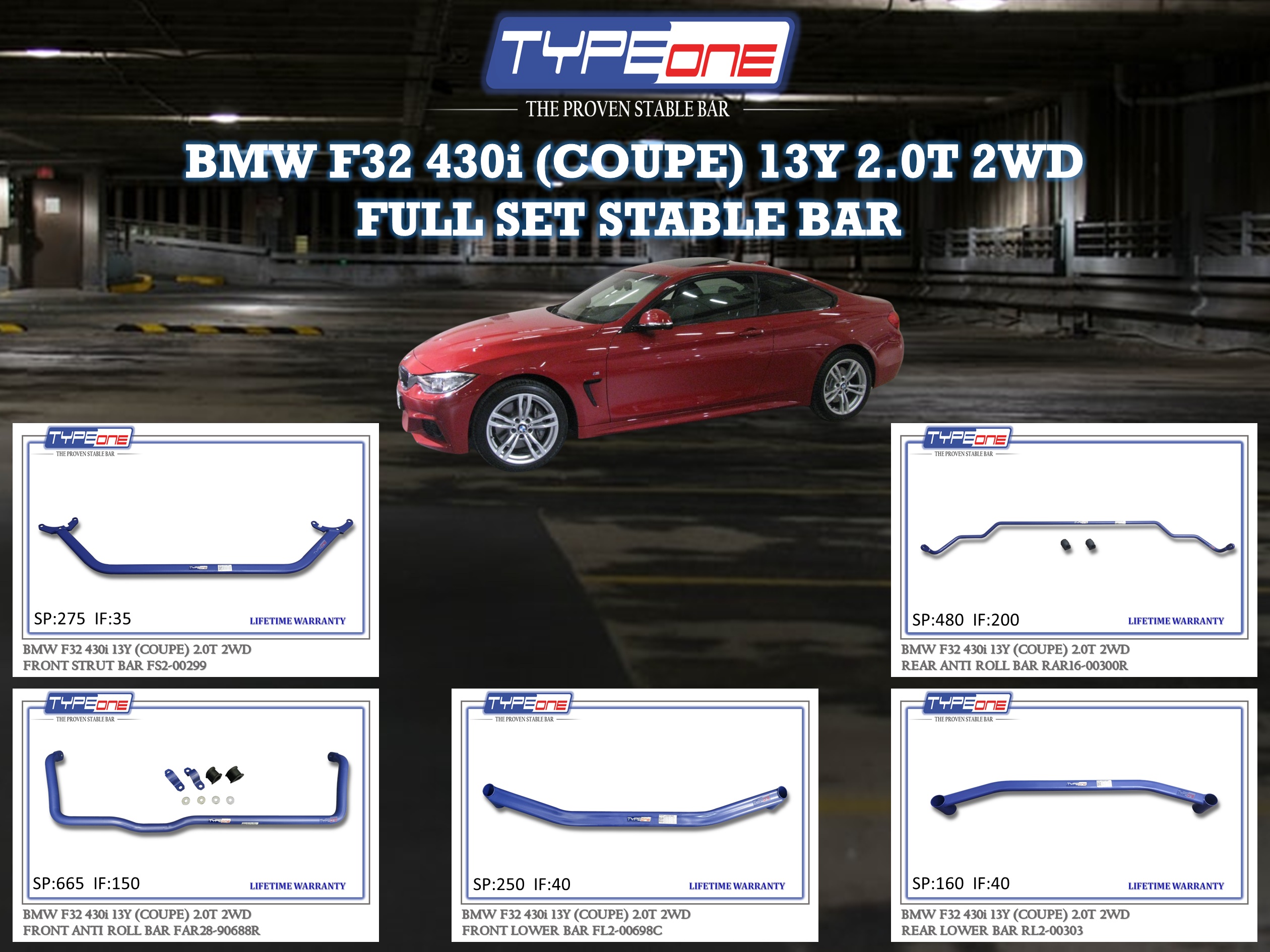 (TYPEONE) BMW F32 430i (COUPE) 13Y 2.0T 2WD