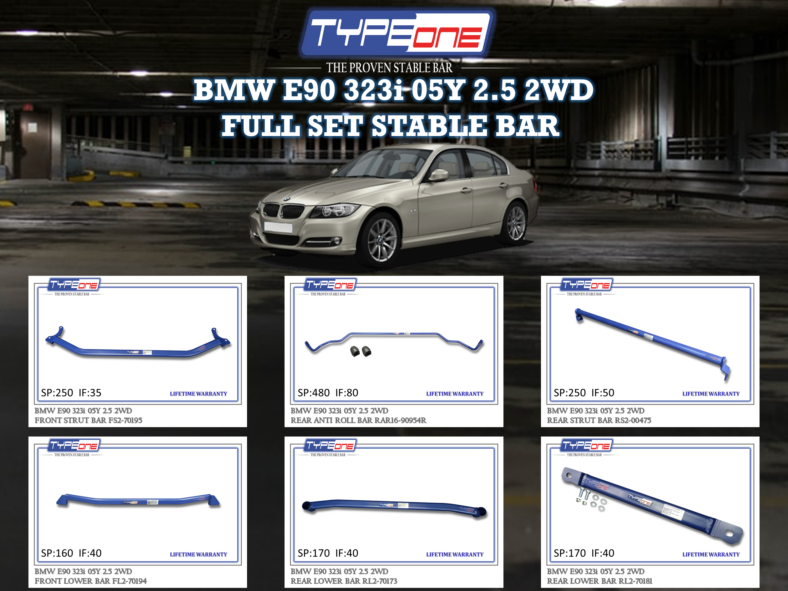 (TYPEONE) BMW E90 323i 05Y 2.5 2WD
