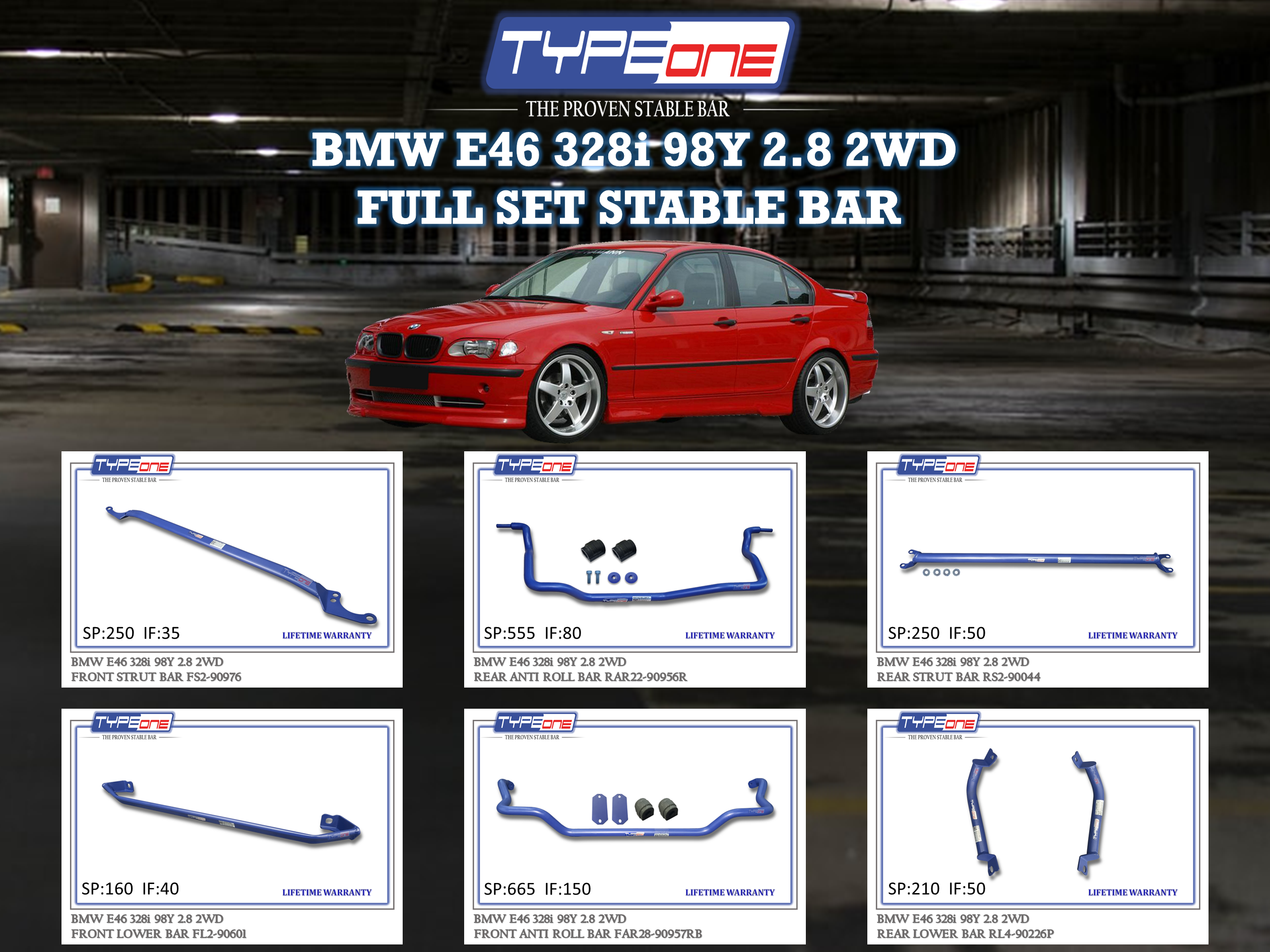 (TYPEONE) BMW E46 328i 98Y 2.8 2WD
