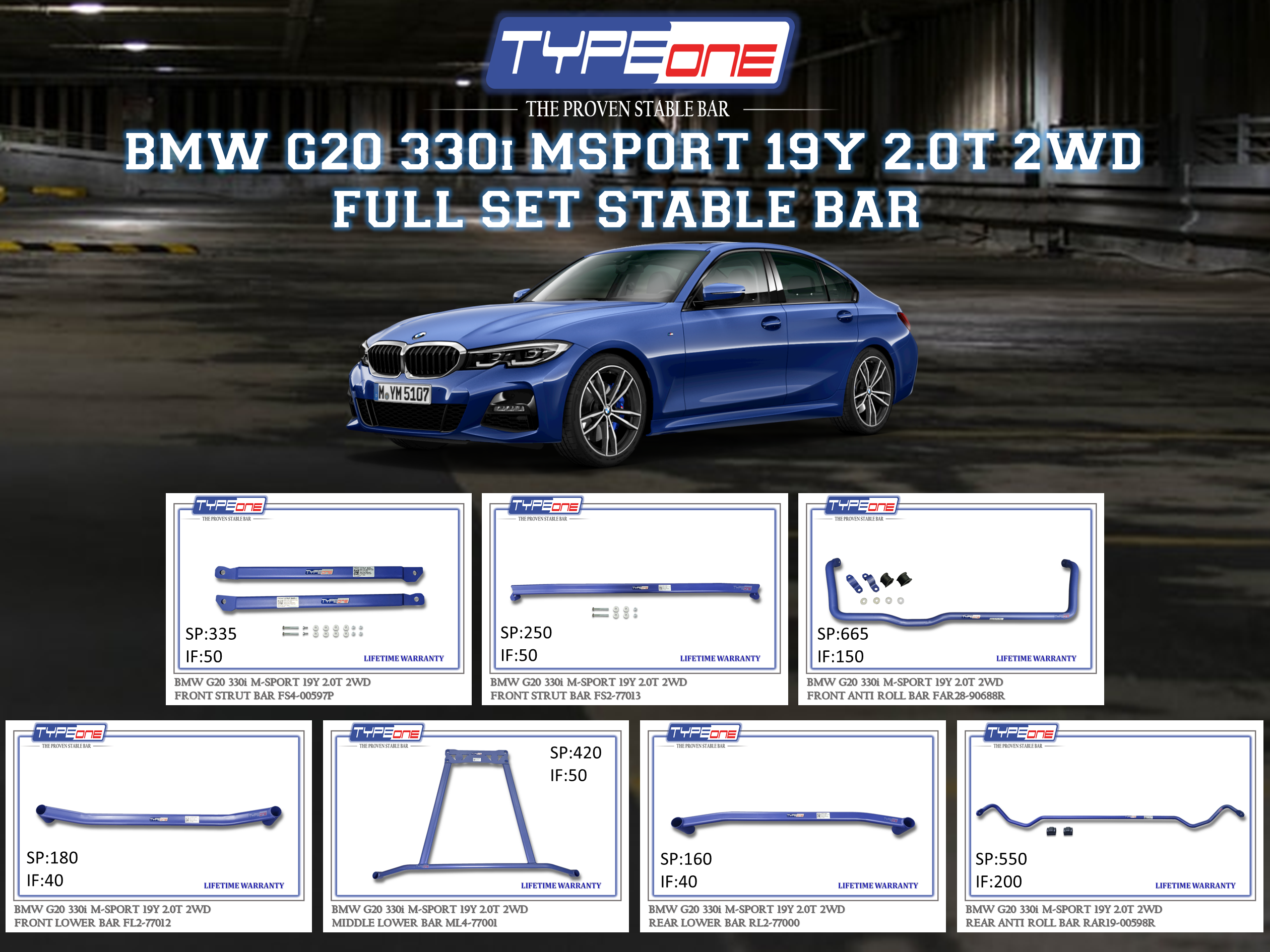 (TYPEONE) BMW G20 330i M SPORT 19Y 2.0T 2WD