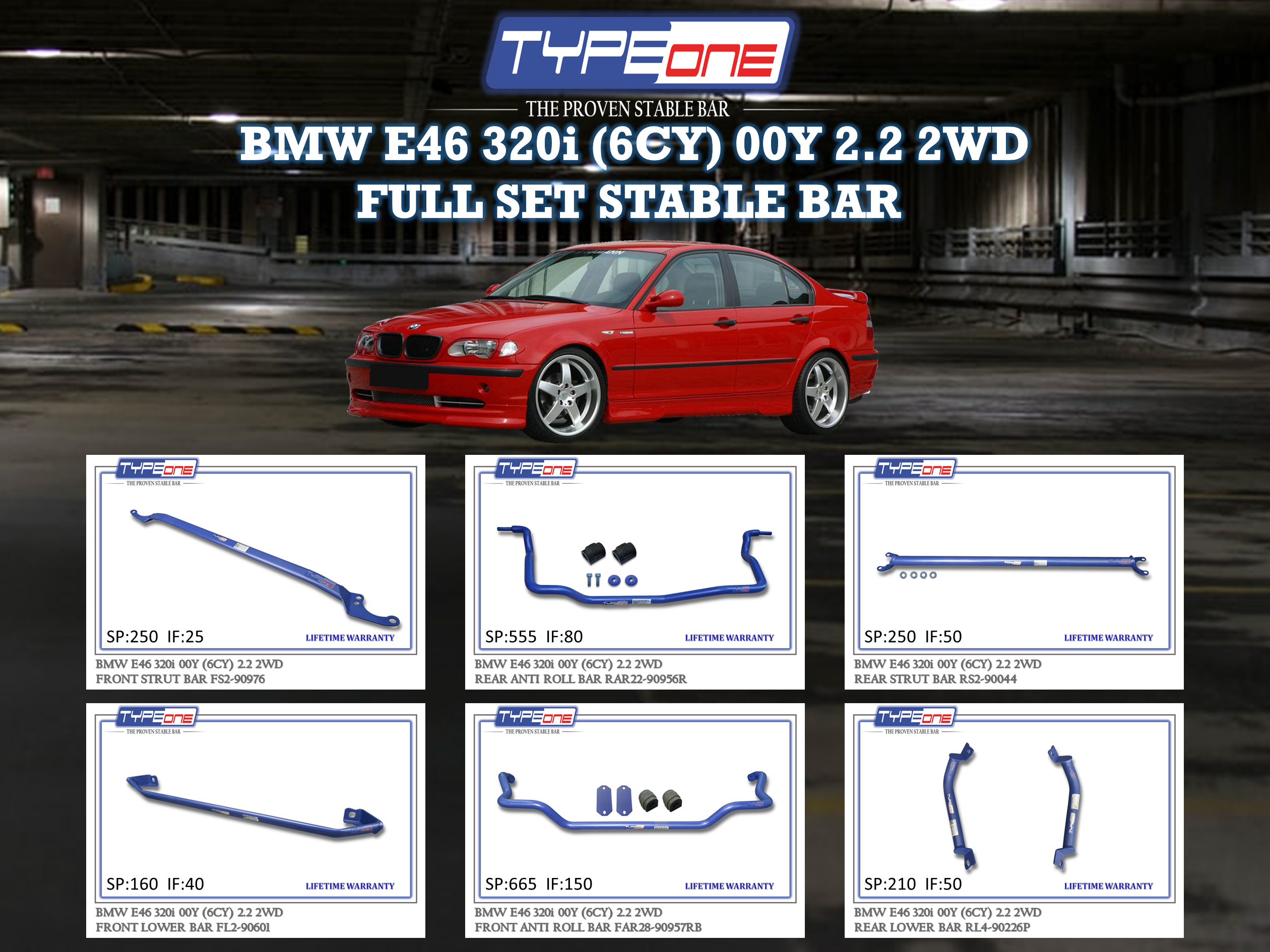 (TYPEONE) BMW E46 320i (6CY) 00Y 2.2 2WD