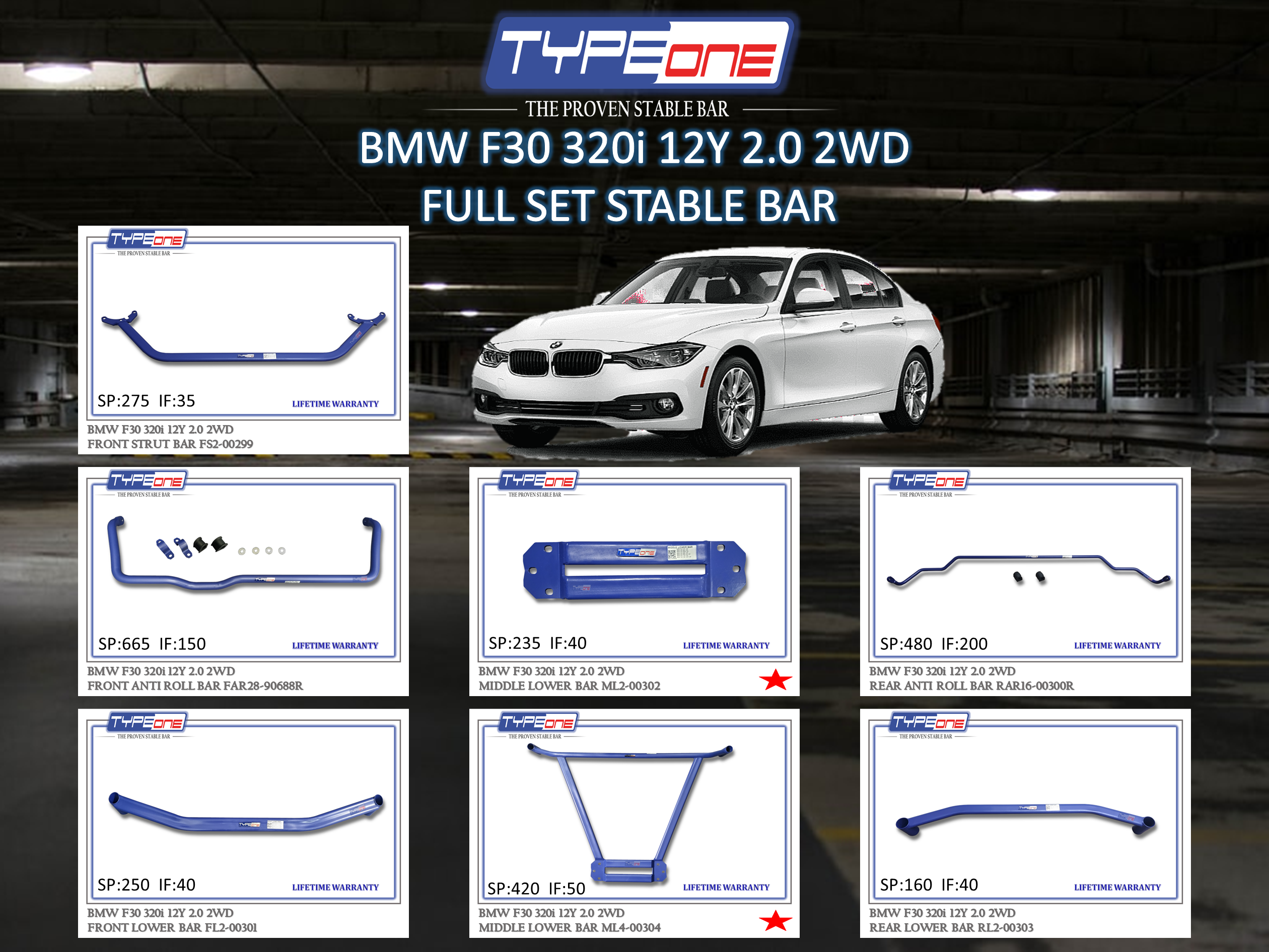 (TYPEONE) BMW F30 320i 12Y 2.0 2WD