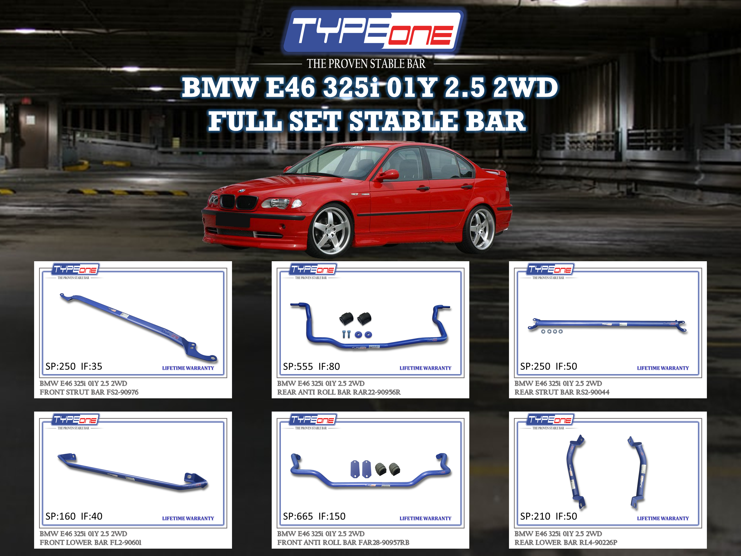 (TYPEONE) BMW E46 325i 01Y 2.5 2WD