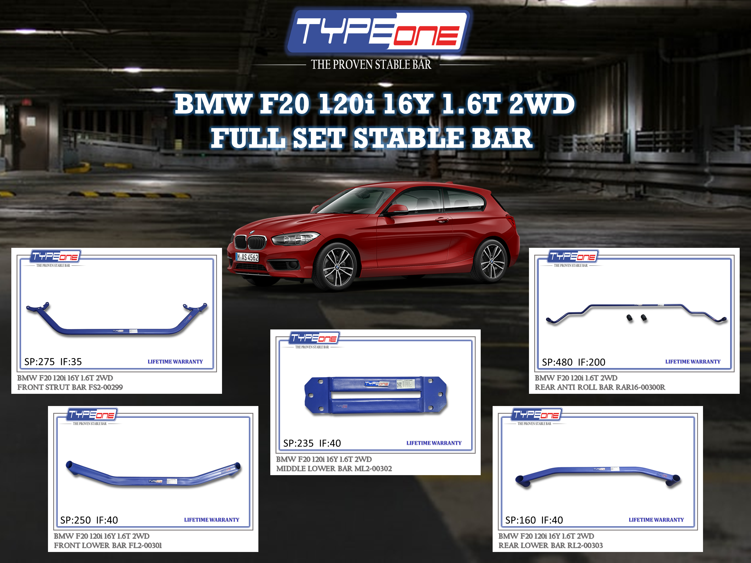 (TYPEONE) BMW F20 120i 16Y 1.6T 2WD