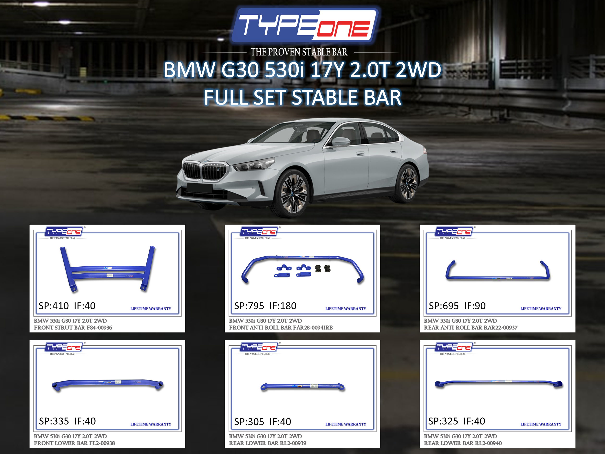 (TYPEONE) BMW G30 530i 17Y 2.0T 2WD