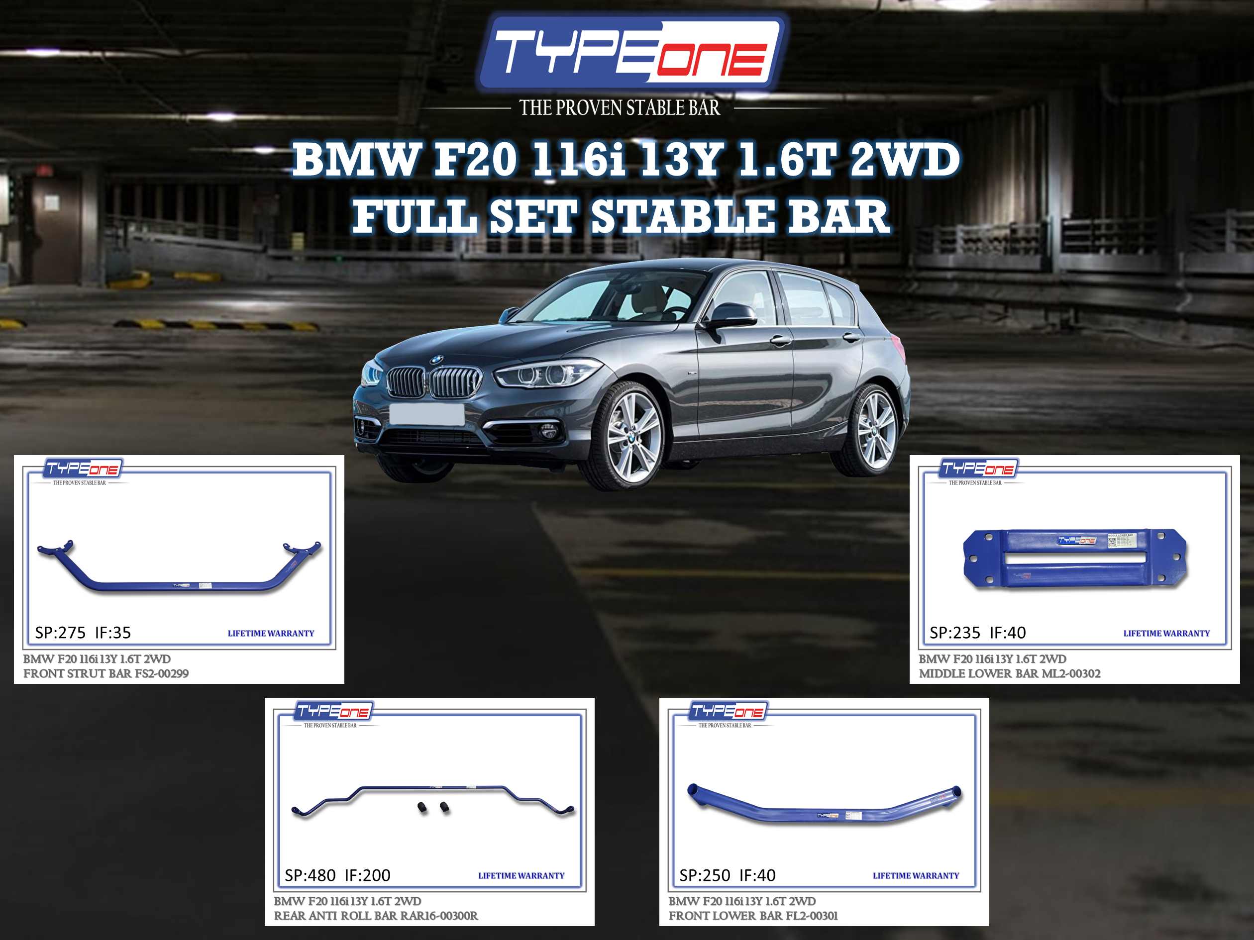 (TYPEONE) BMW F20 116i 13Y 1.6T 2WD