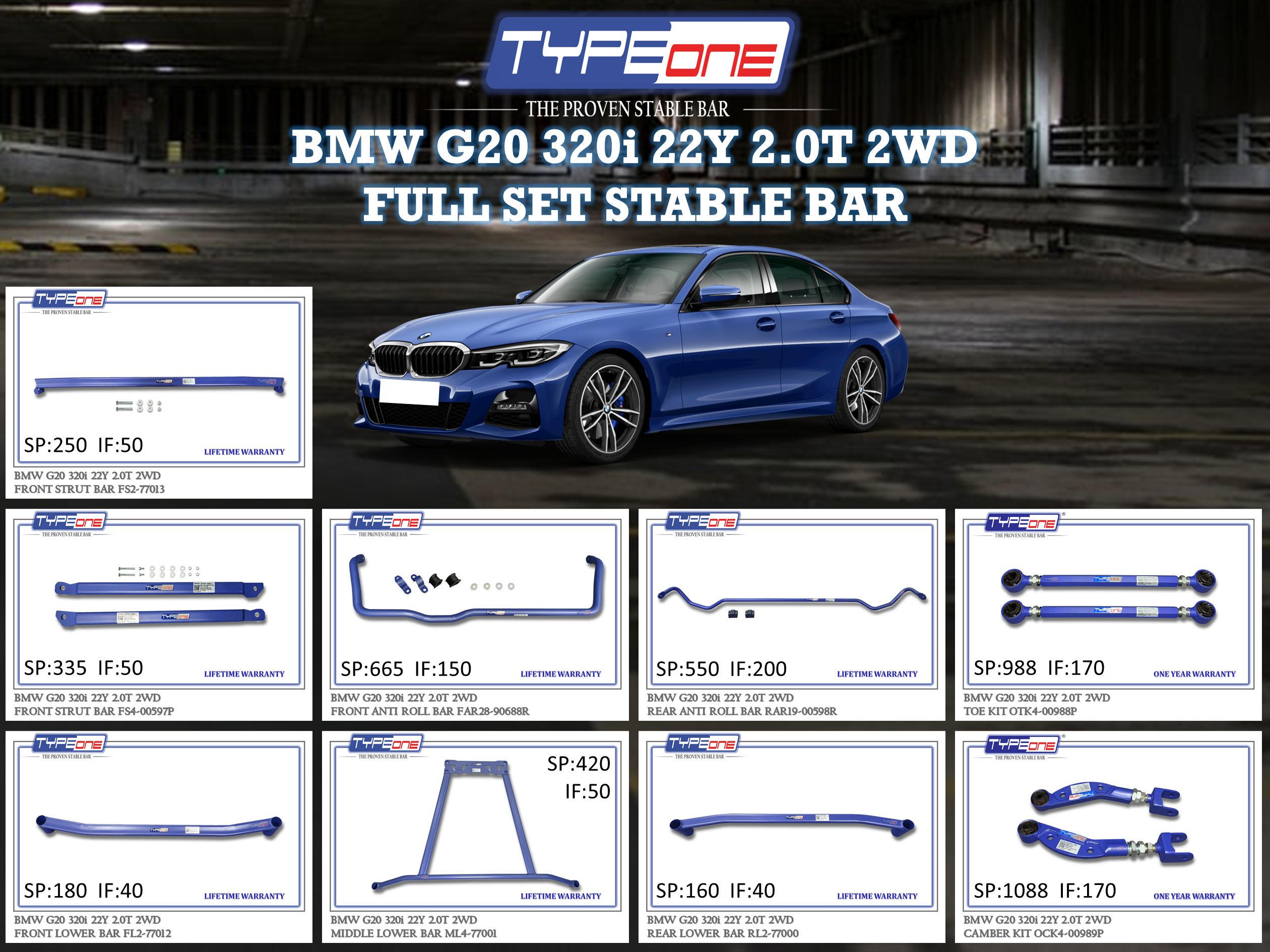 (TYPEONE) BMW G20 320i 22Y 2.0T 2WD