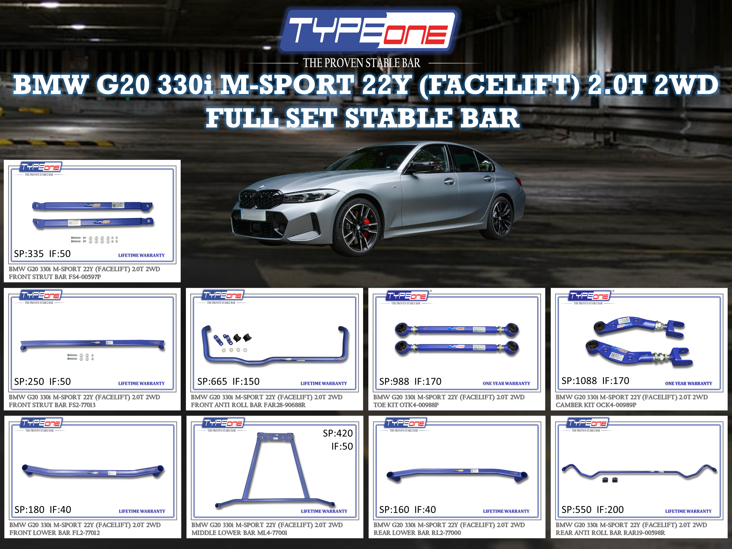 (TYPEONE) BMW G20 330i M SPORT 22Y (FACELIFT) 2.0T 2WD