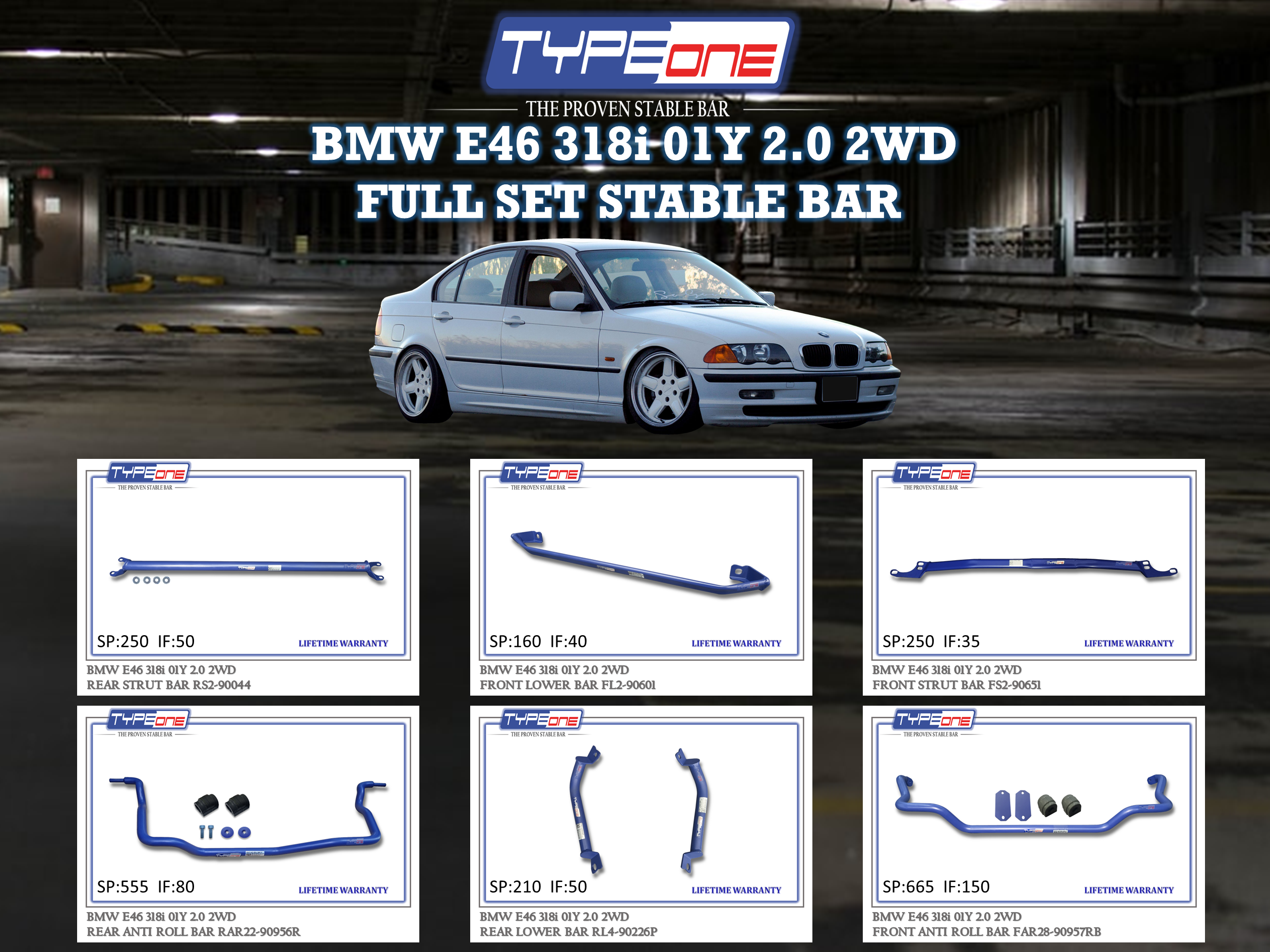 (TYPEONE) BMW E46 318i 01Y 2.0 2WD