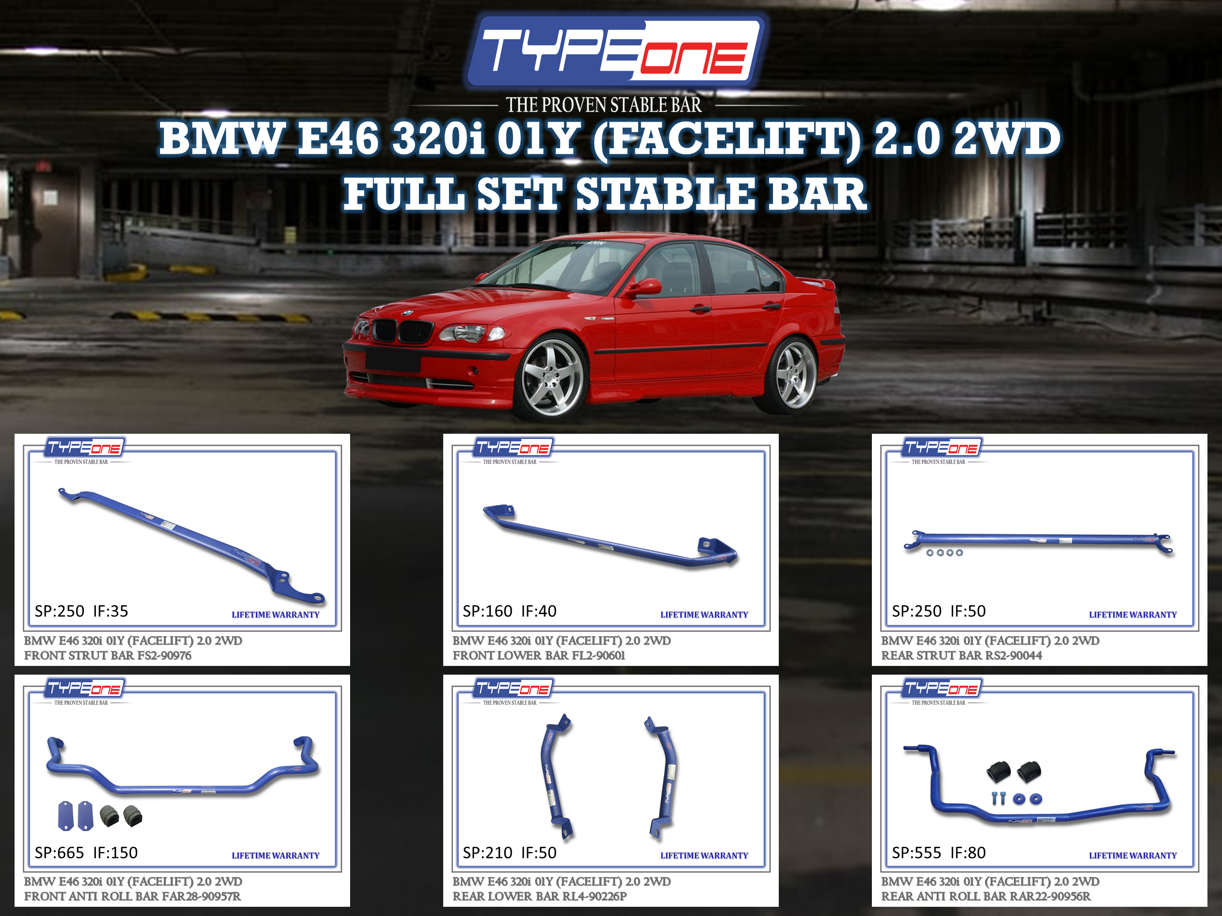 (TYPEONE) BMW E46 320i 01Y (FACELIFT) 2.0 2WD