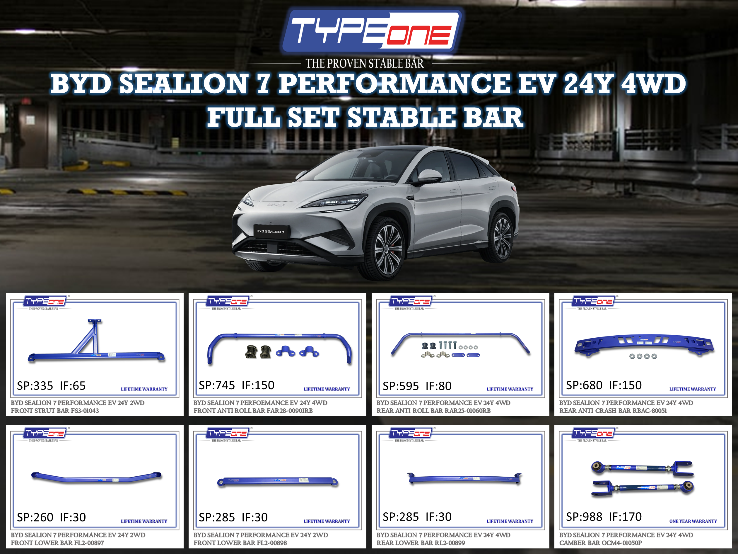 (TYPEONE) BYD SEALION 7 PERFORMANCE EV 24Y 4WD
