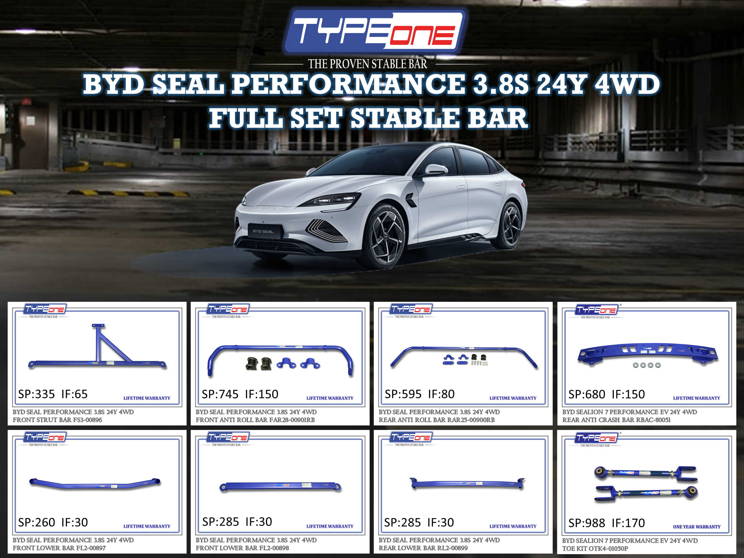 (TYPEONE) BYD SEAL PERFORMANCE 3.8S 24Y 4WD