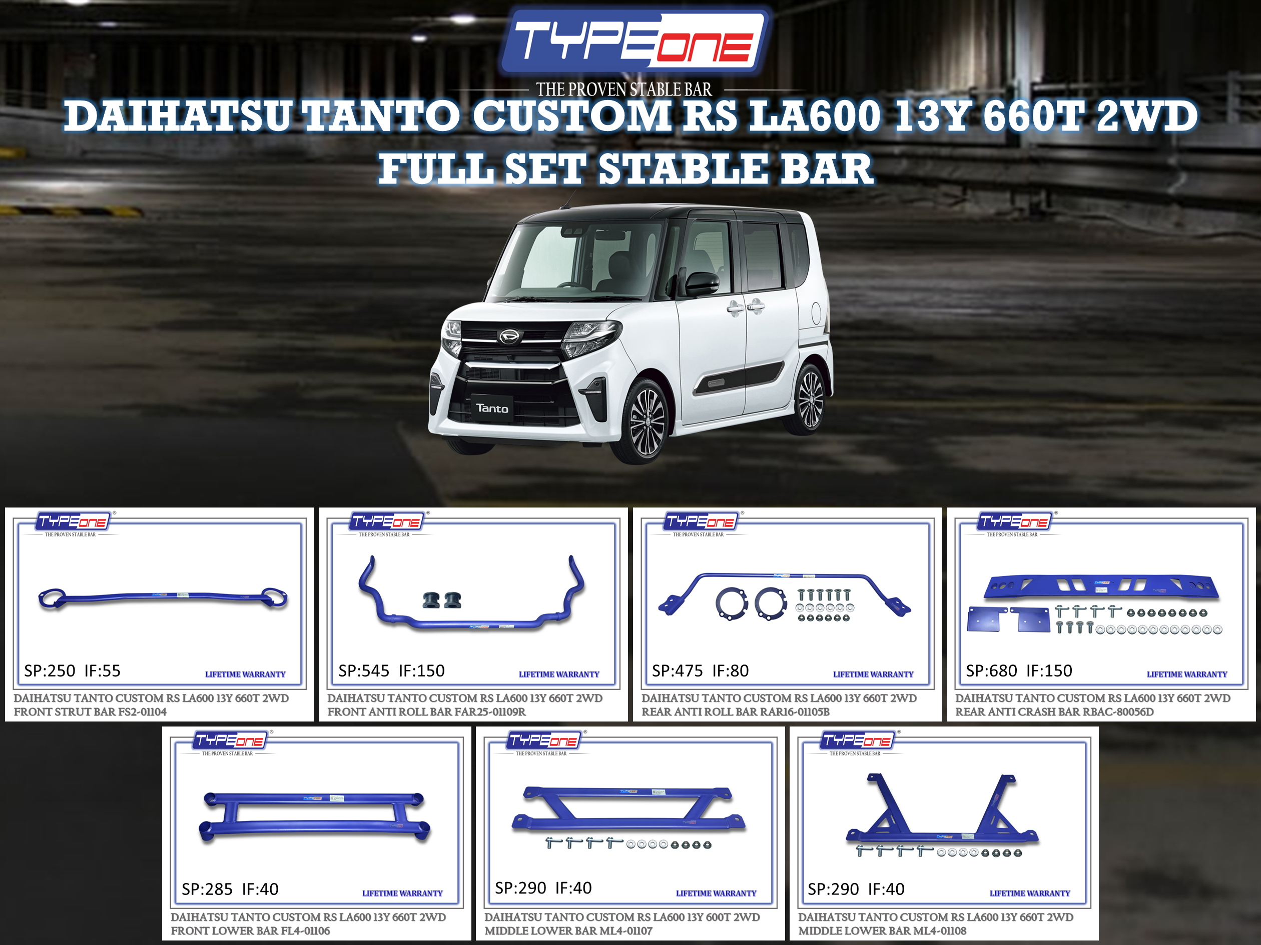 (TYPEONE) DAIHATSU TANTO CUSTOM RS 13Y