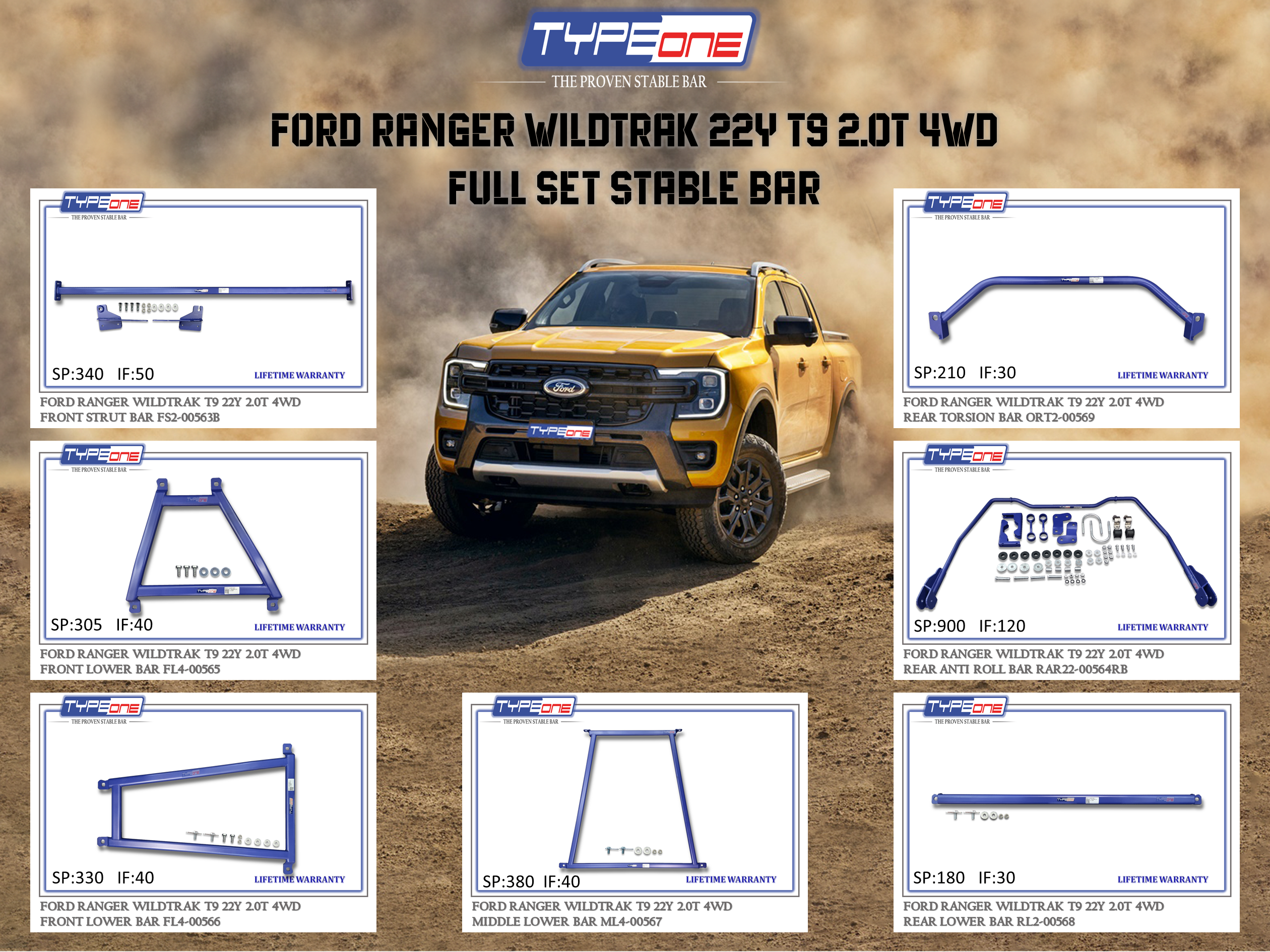 (TYPEONE) FORD RANGER WILDTRAK 22Y T9 2.0T 4WD