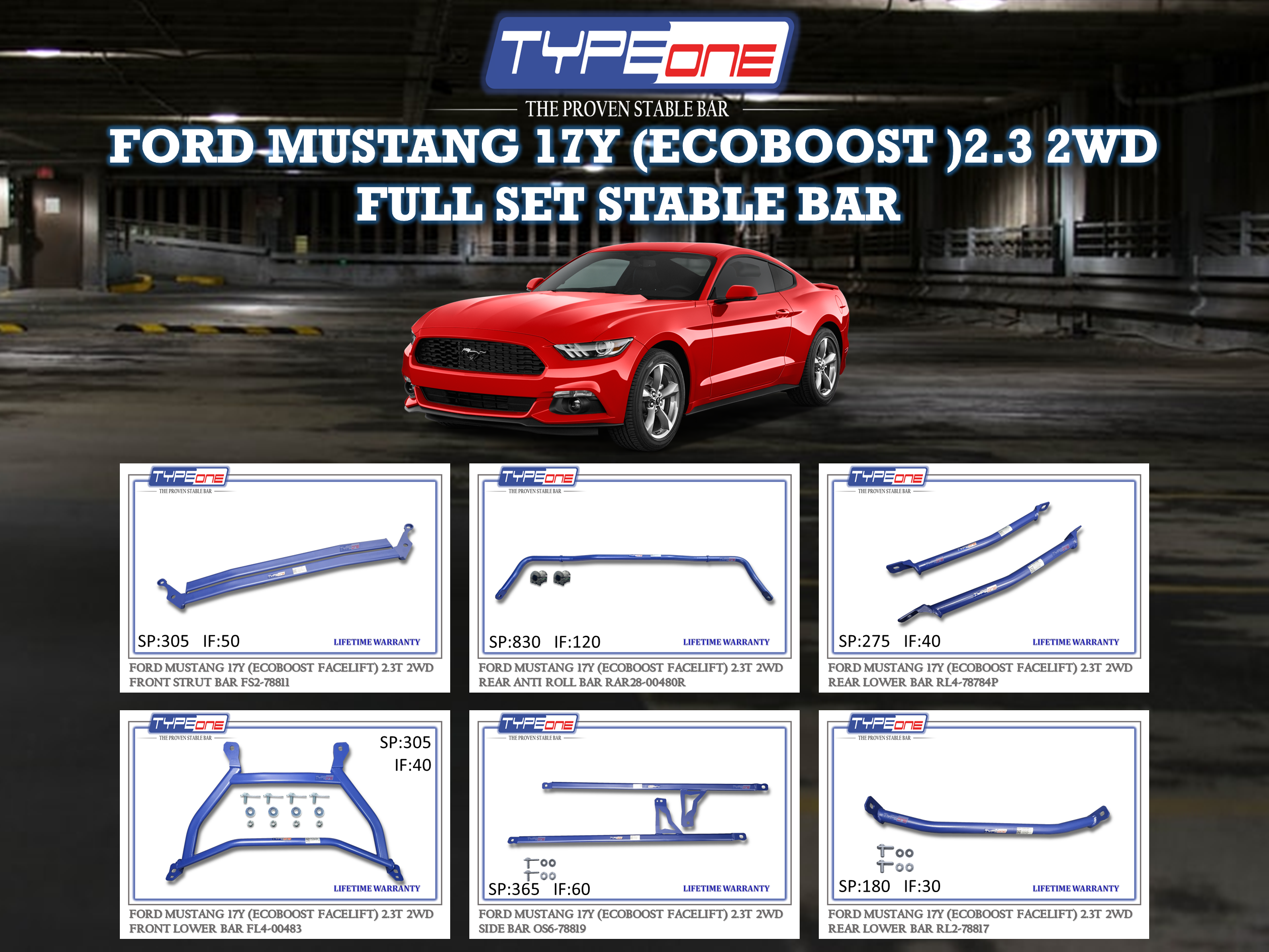 (TYPEONE) FORD MUSTANG 17Y (ECOBOOST )2.3 2WD