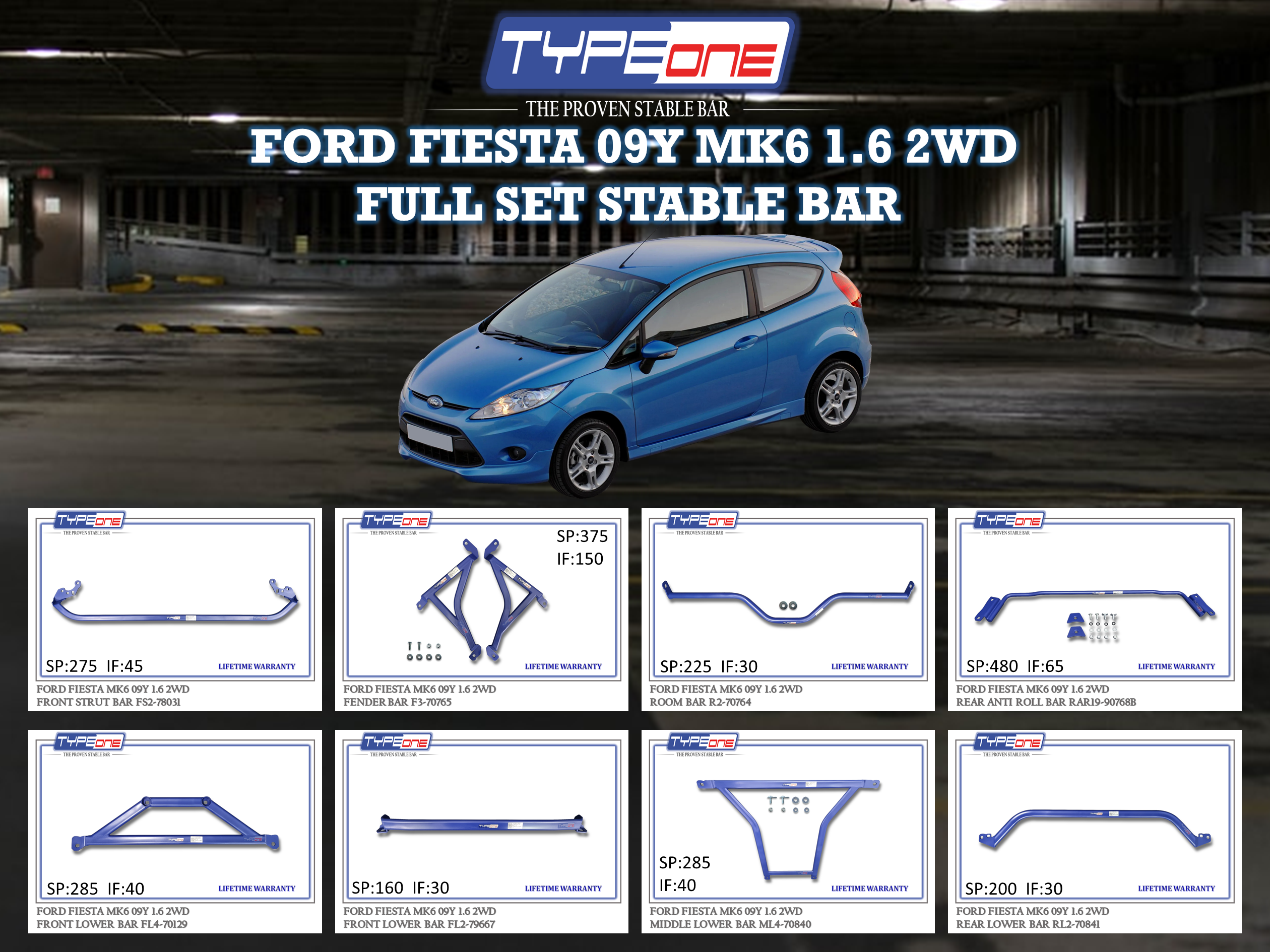 (TYPEONE) FORD FIESTA 09Y MK6 1.6 2WD