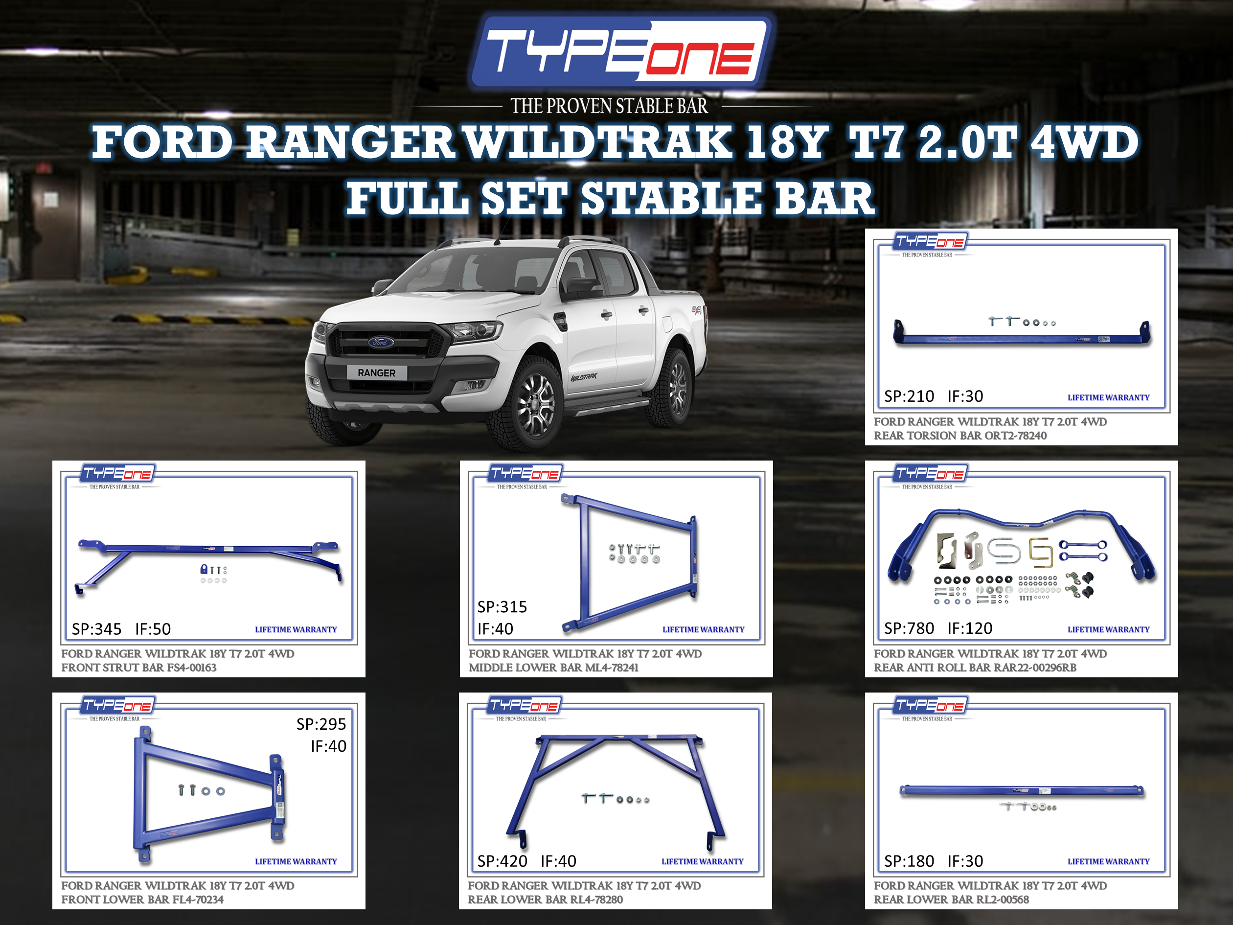 (TYPEONE) FORD RANGER WILDTRAK 18Y T7 2.0T 4WD