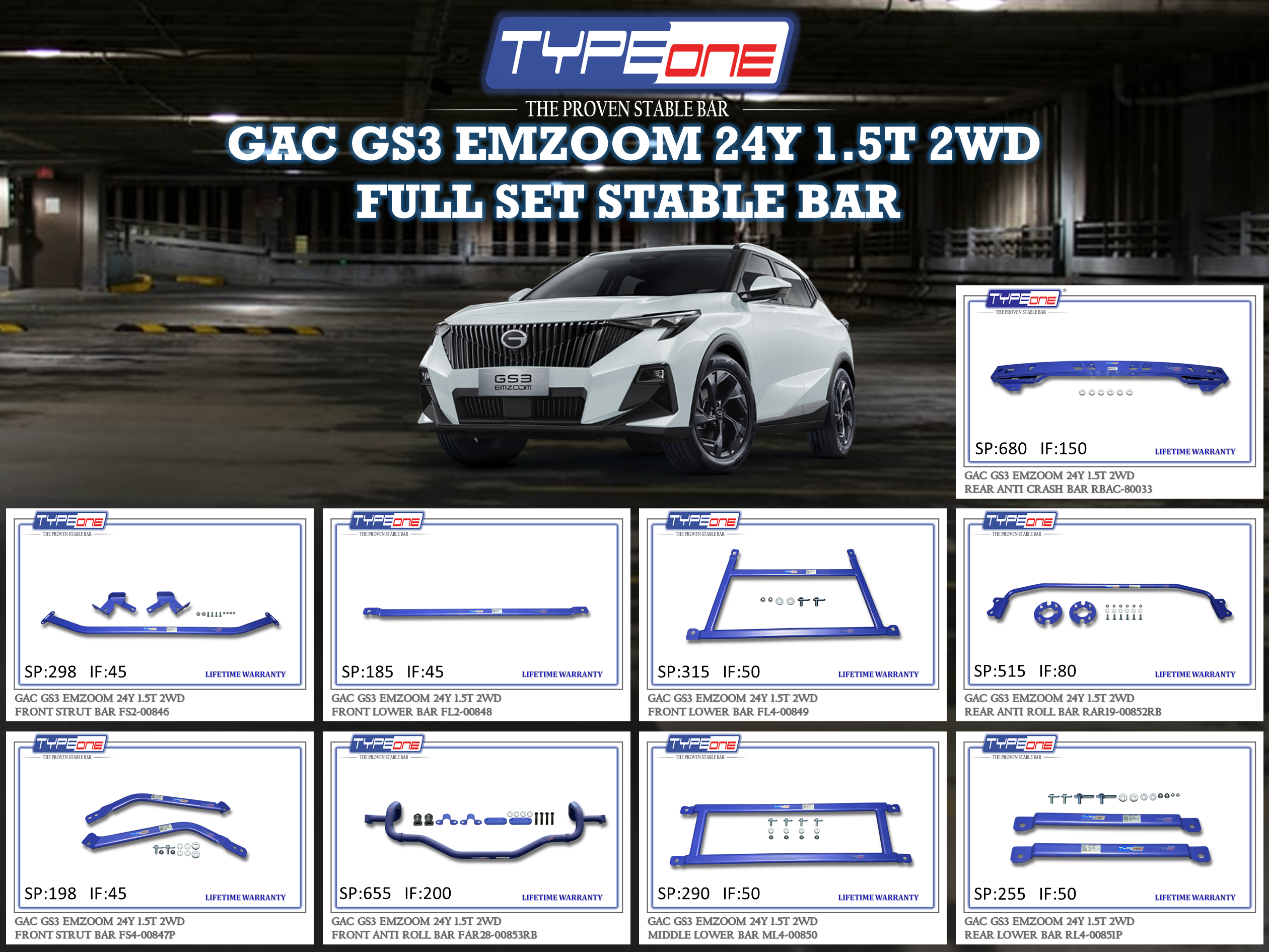 (TYPEONE) GAC GS3 EMZOOM 24Y 1.5T 2WD