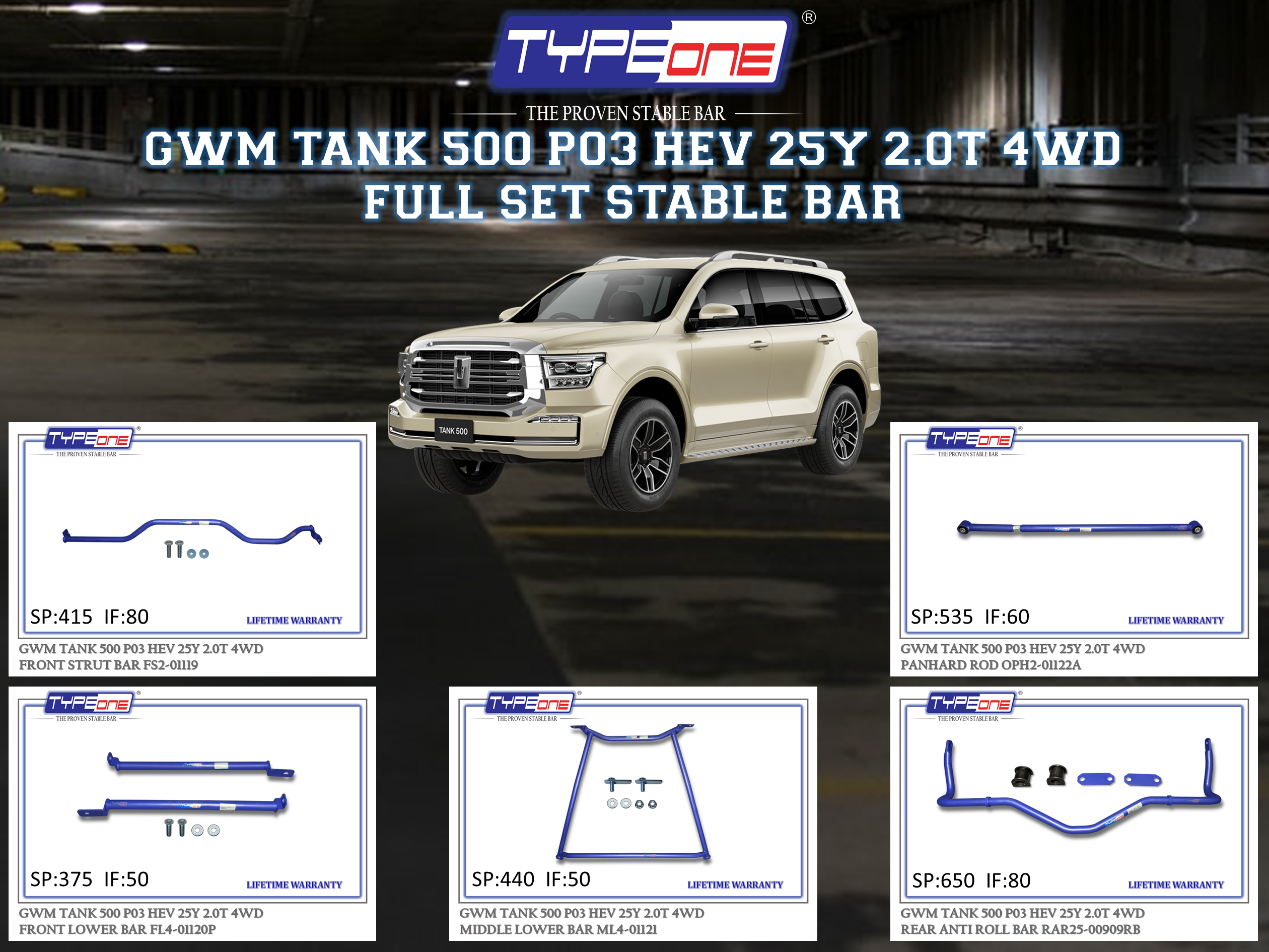 (TYPEONE) GWM TANK 500 P03 HEV 25Y 2.0T 4WD