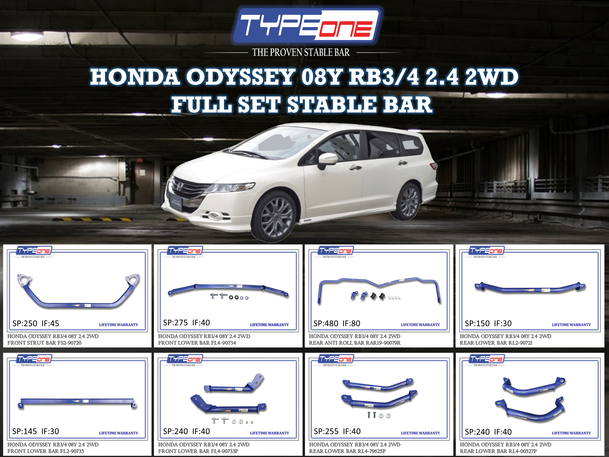 (TYPEONE) HONDA ODYSSEY 08Y RB3 2.4 2WD