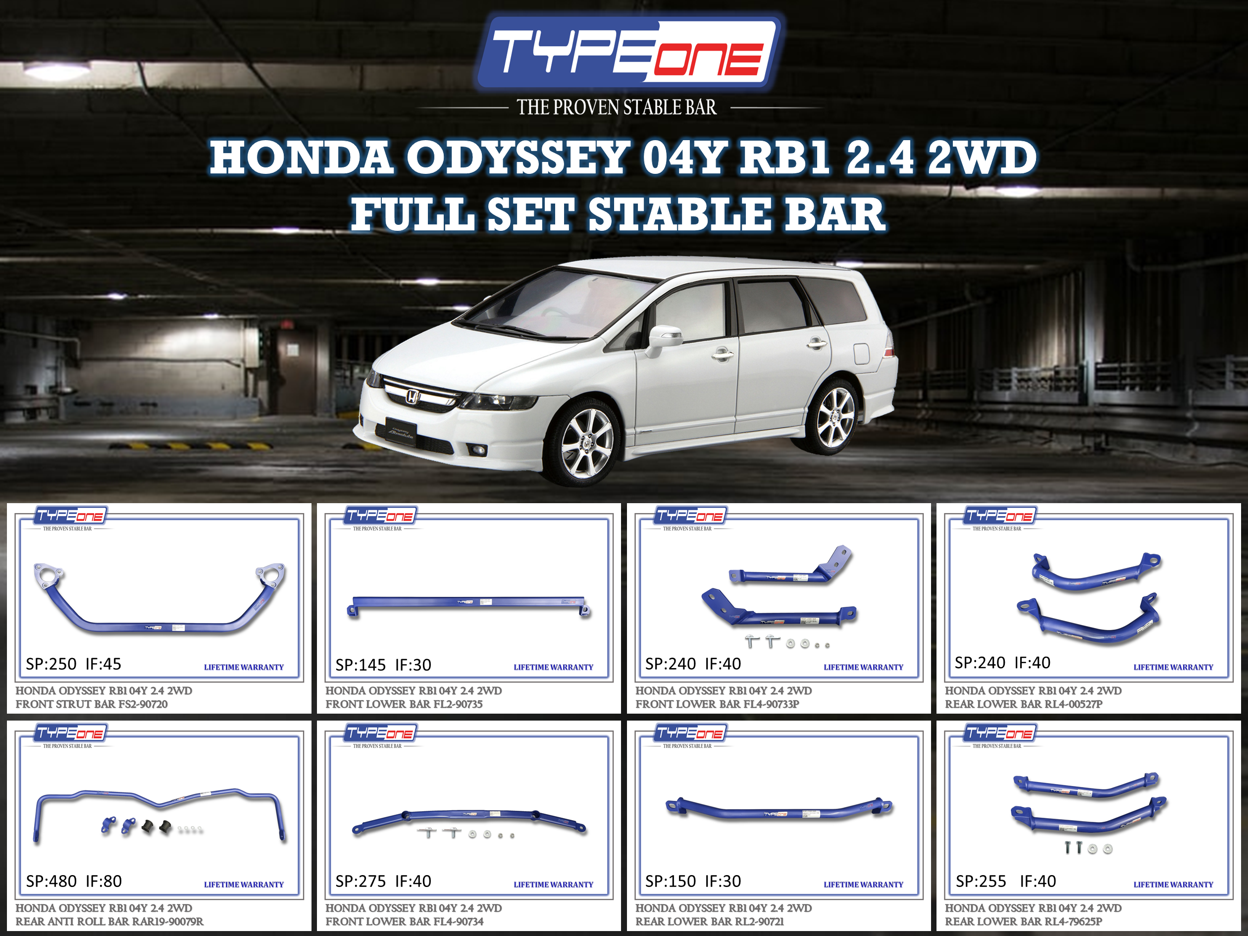 (TYPEONE) HONDA ODYSSEY 04Y RB1 2.4 2WD