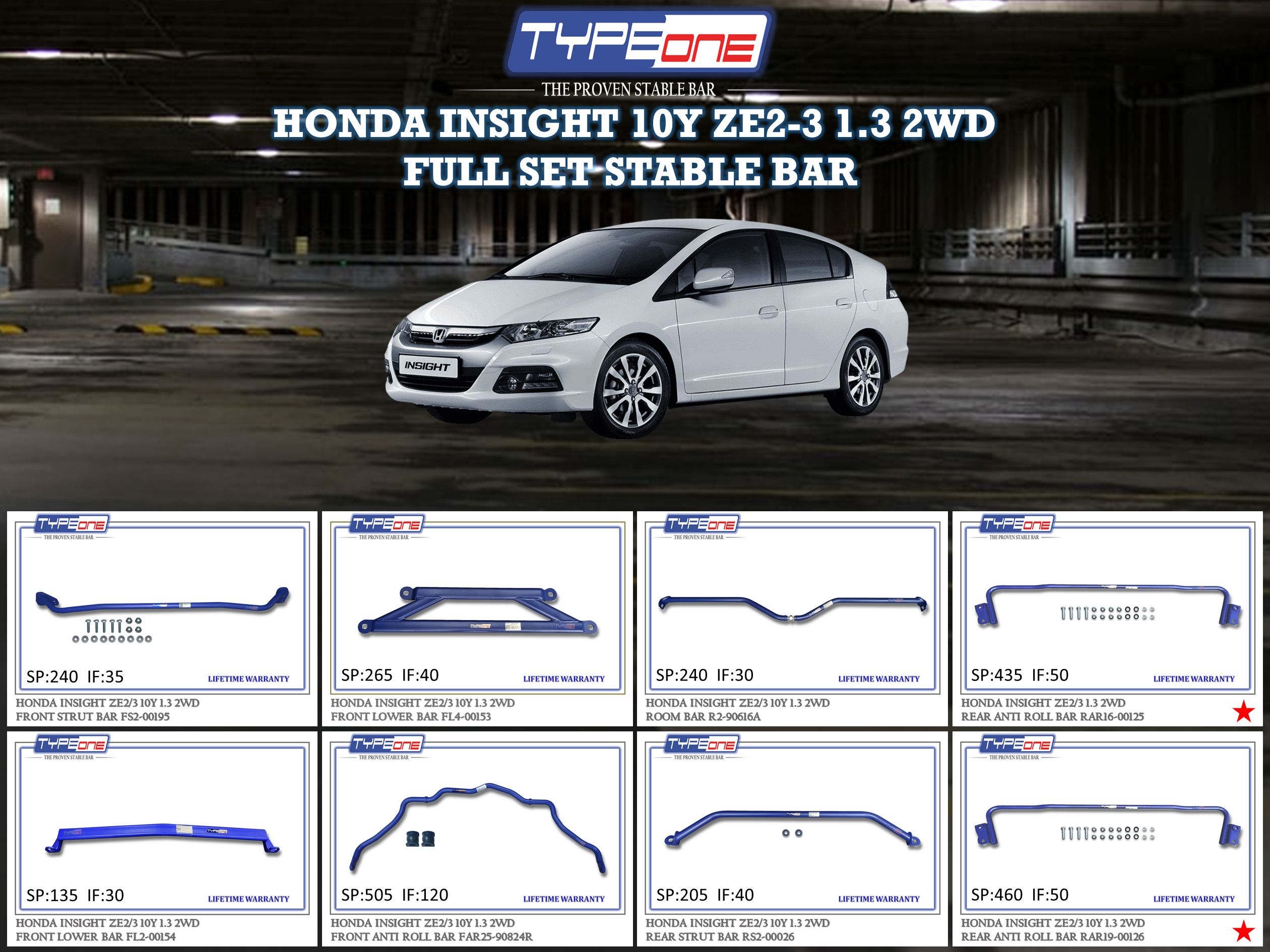 (TYPEONE) HONDA INSIGHT 10Y ZE2-3 1.3 2WD