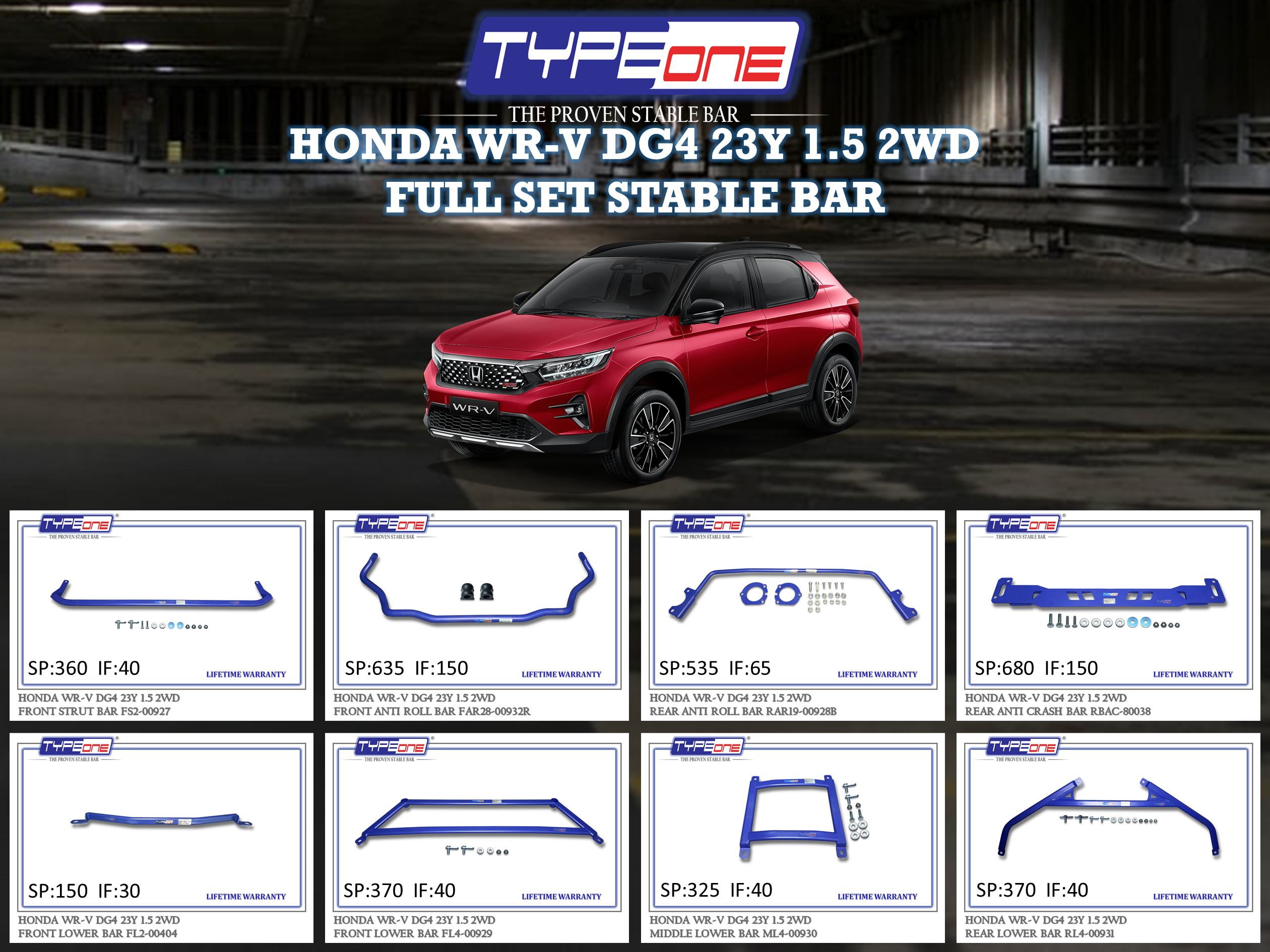 (TYPEONE) HONDA WR-V DG4 23Y 1.5 2WD