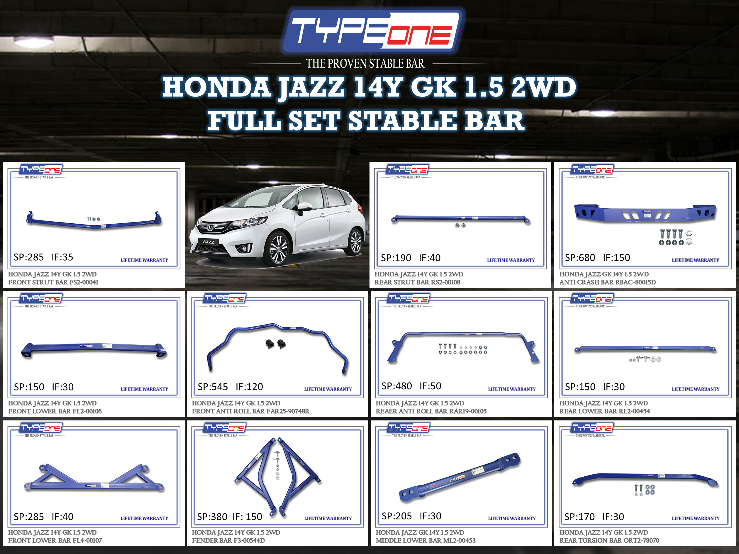 (TYPEONE) HONDA JAZZ 14Y GK 1.5 2WD