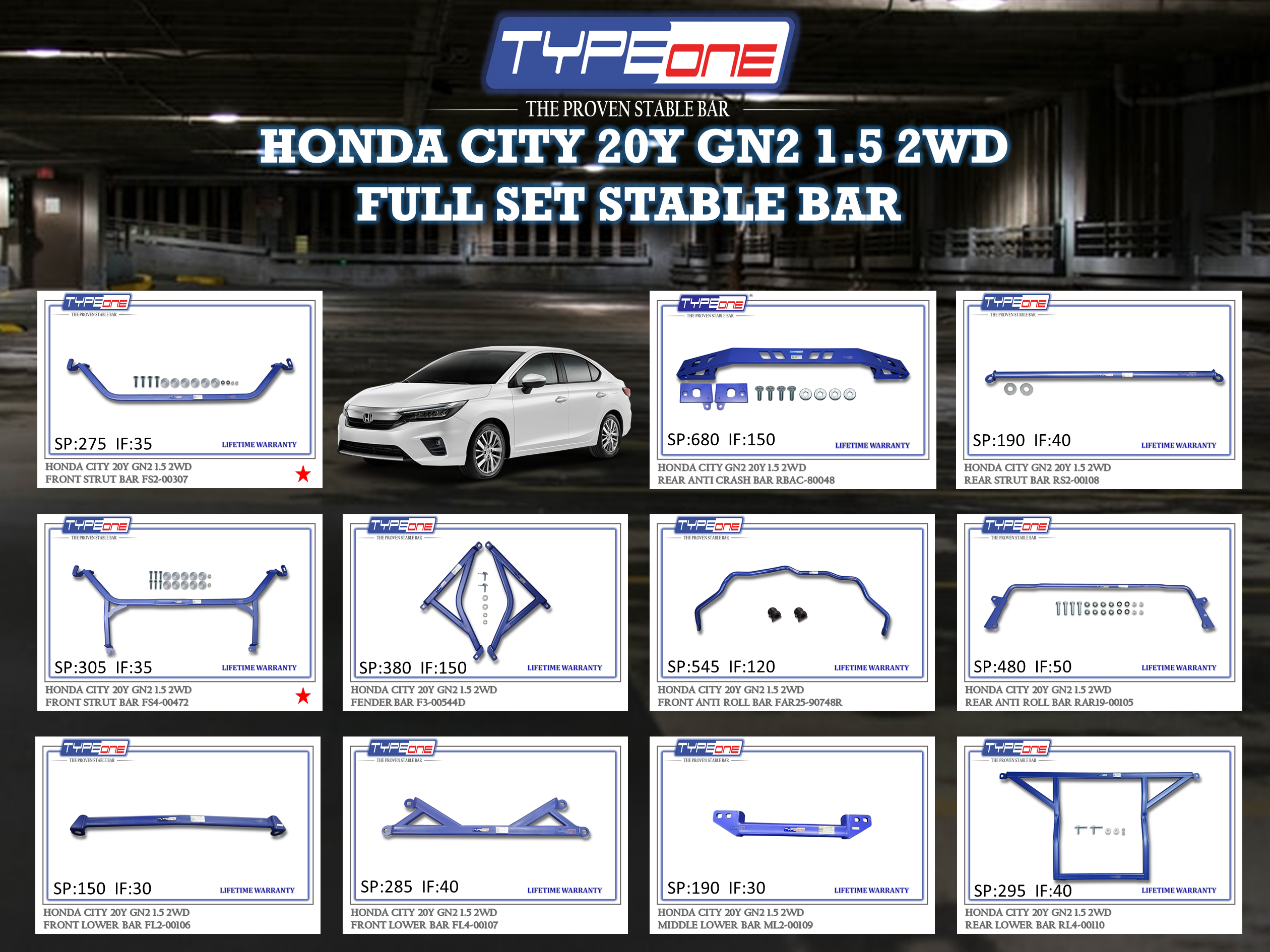 (TYPEONE) HONDA CITY 20Y GN2 1.5 2WD