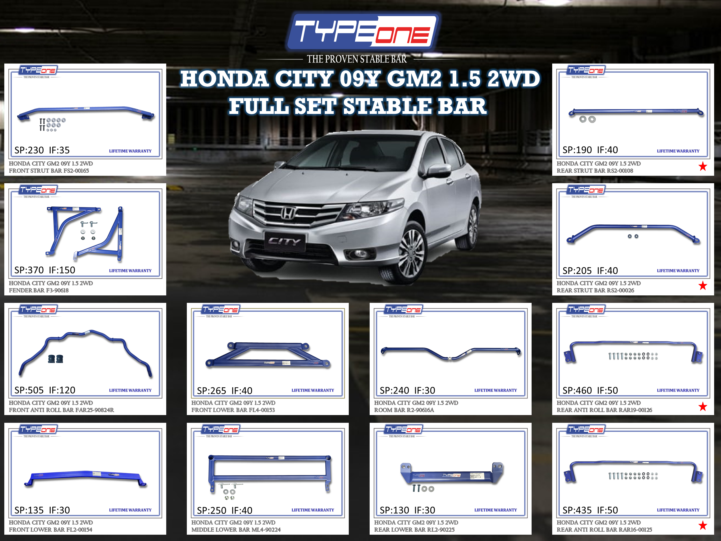 (TYPEONE) HONDA CITY 09Y GM2 1.5 2WD
